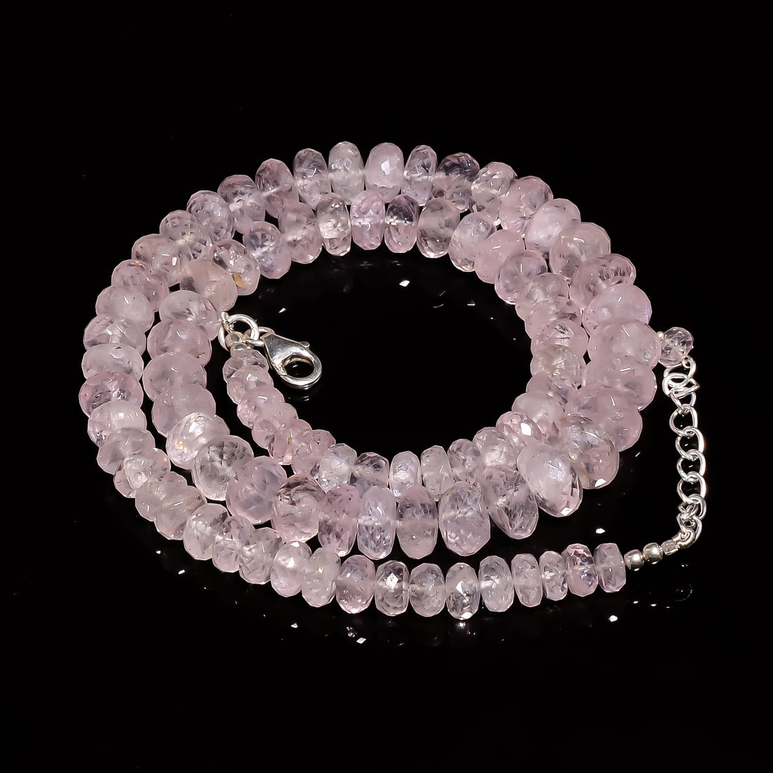 Morganite Natural Gemstone Rondelle Shape Faceted Necklace 17-19" Beads 6X6 11X11 mm, 235.5 Ct. YN-422