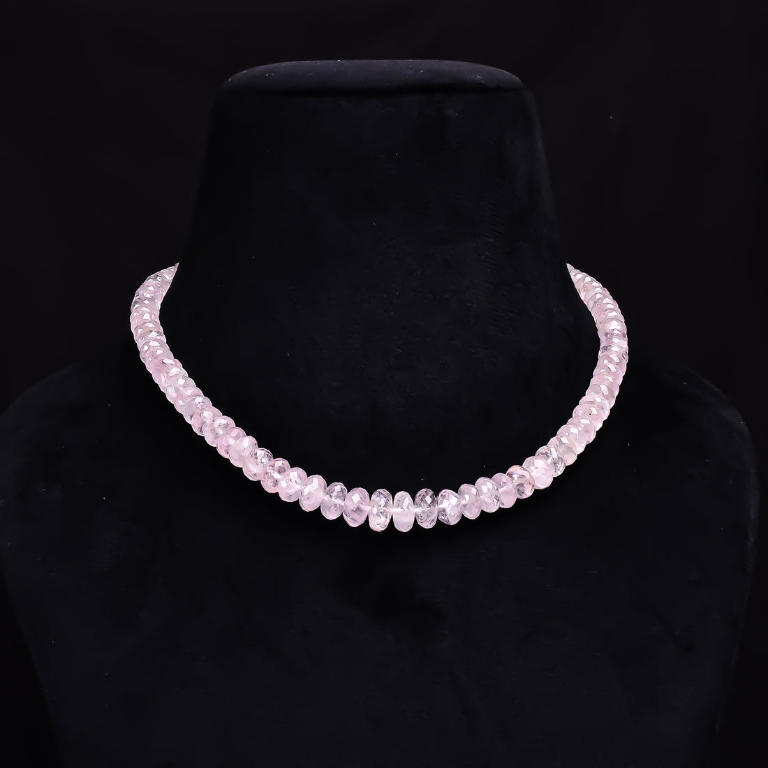 Morganite Natural Gemstone Rondelle Shape Faceted Necklace 17-19" Beads 6X6 11X11 mm, 235.5 Ct. YN-422