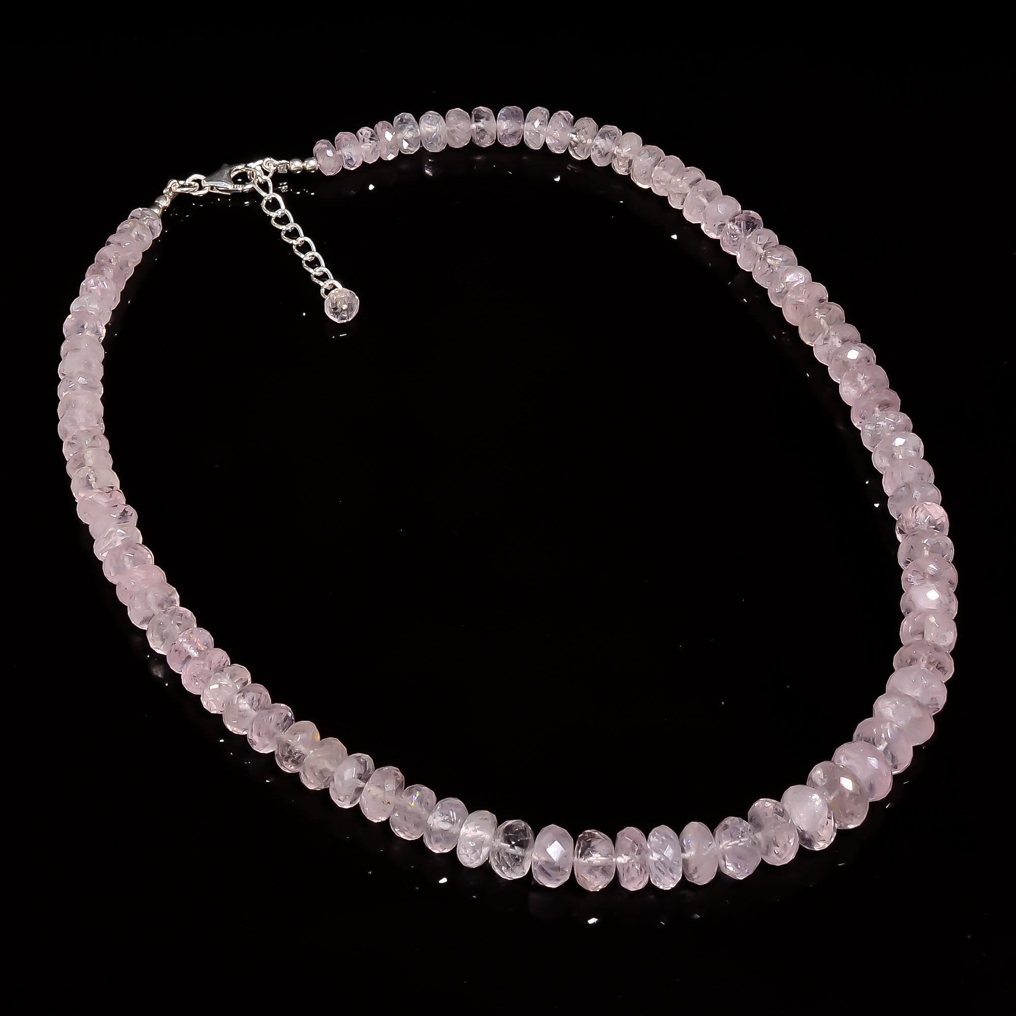 Morganite Natural Gemstone Rondelle Shape Faceted Necklace 17-19" Beads 6X6 11X11 mm, 235.5 Ct. YN-422