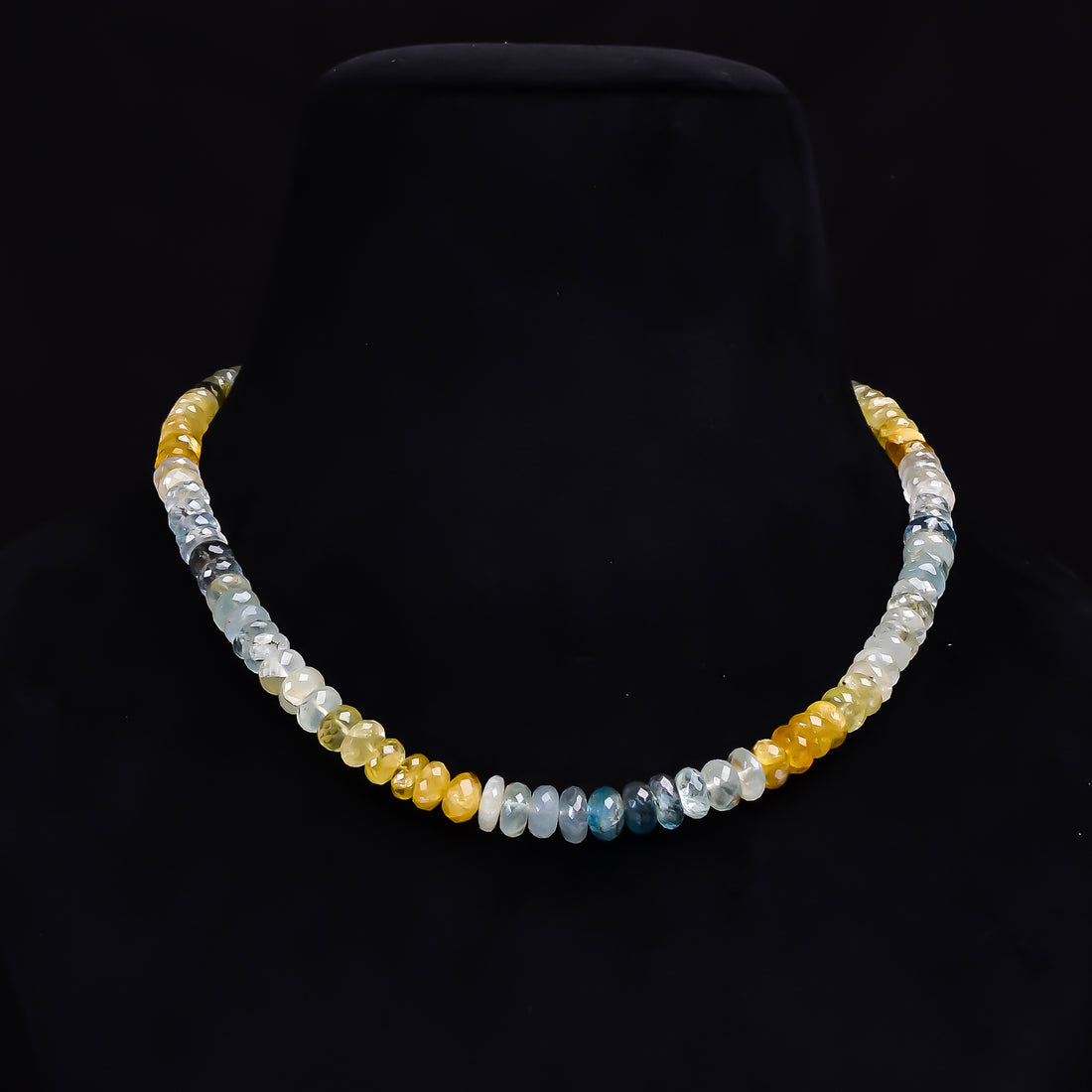 Heliodor Natural Gemstone Rondelle Shape Faceted Necklace 17-19" Beads 7X7 9X9 mm, 230 Ct. YN-426