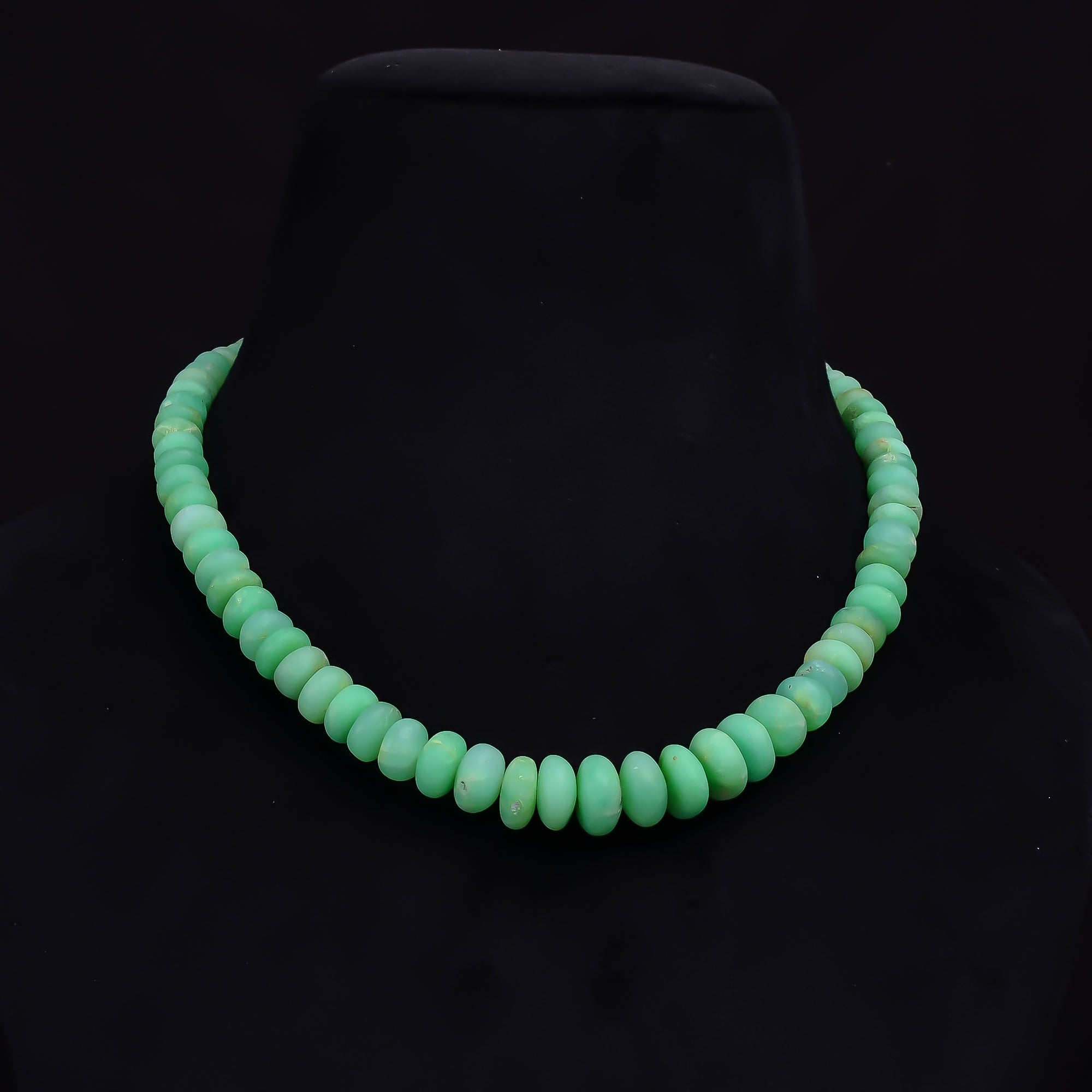 Chrysoprase Natural Gemstone Rondelle Shape Smooth Necklace 17-19" Beads 5X5 14X14 mm, 295 Ct. YN-428