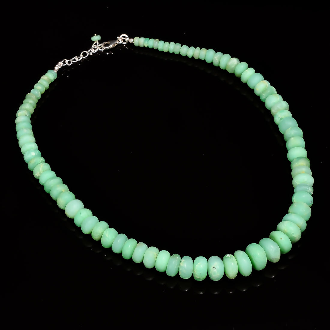 Chrysoprase Natural Gemstone Rondelle Shape Smooth Necklace 17-19" Beads 5X5 14X14 mm, 295 Ct. YN-428