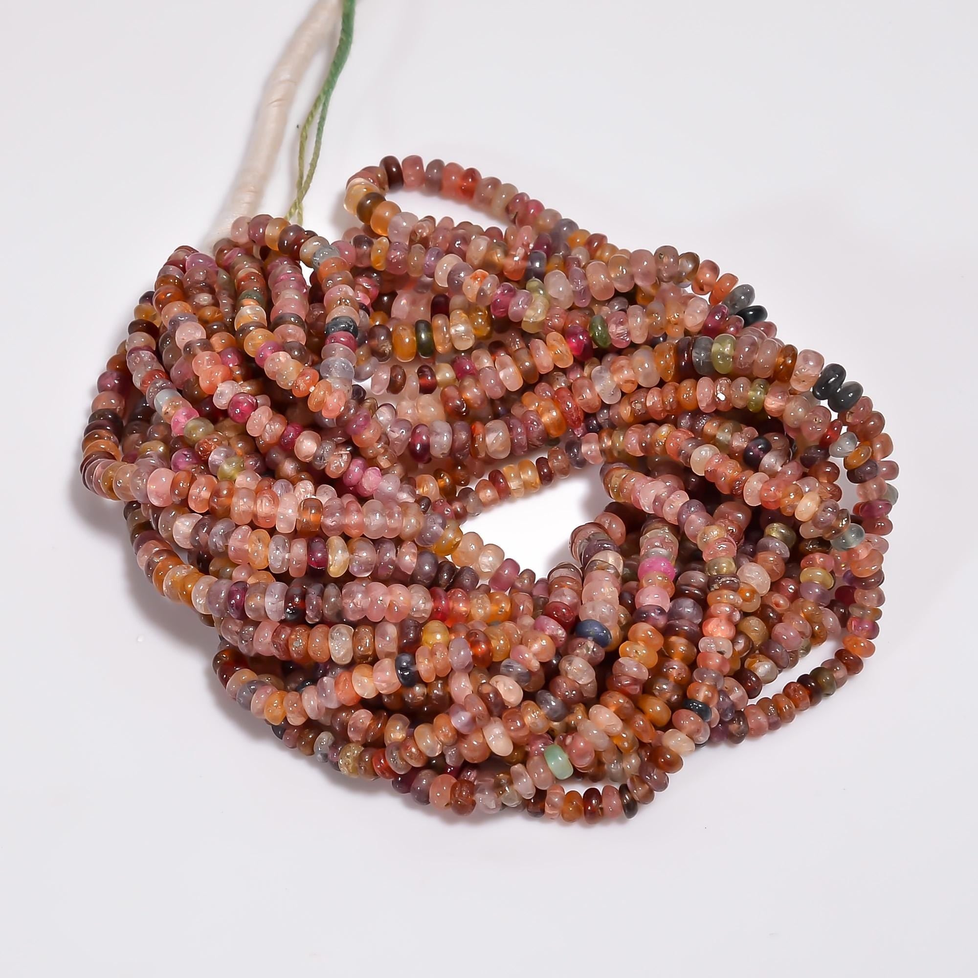 multi spinel natural gemstone rondelle shape smooth 