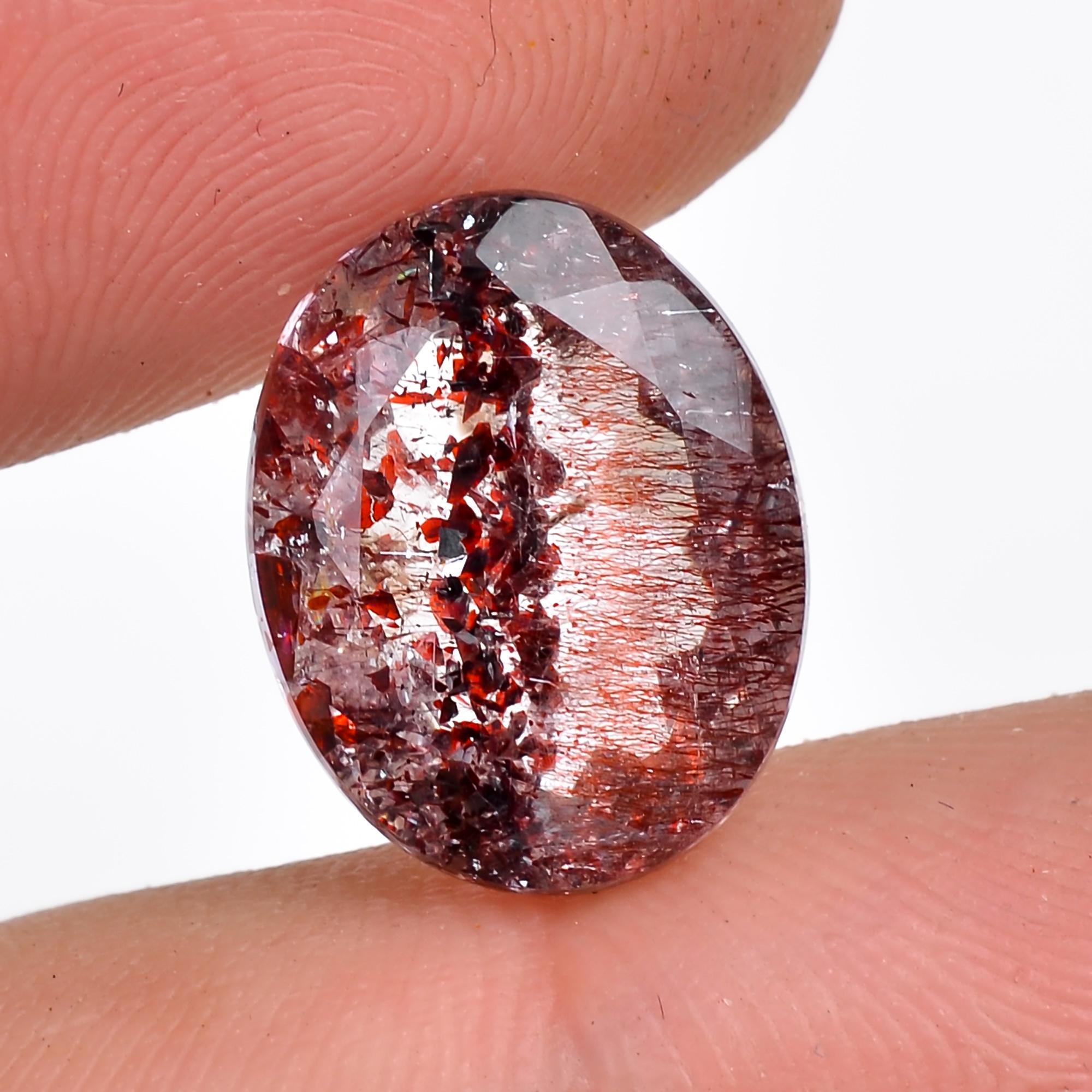 elestial quartz natural oval shape cut stone loose gemstone