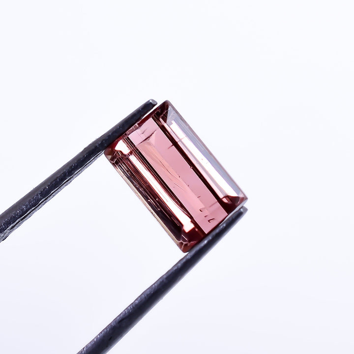 tourmaline pink radiant shape cut stone loose gemstone