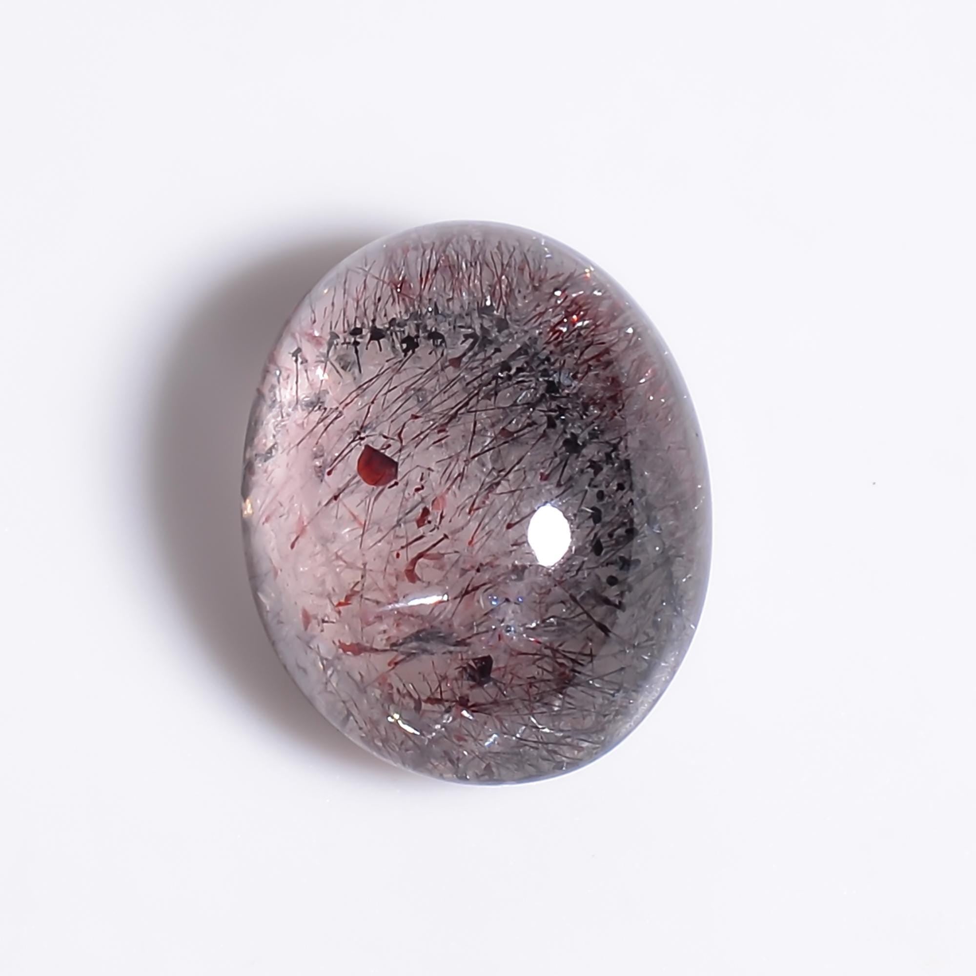 elestial quartz oval shape cabochon loose gemstone