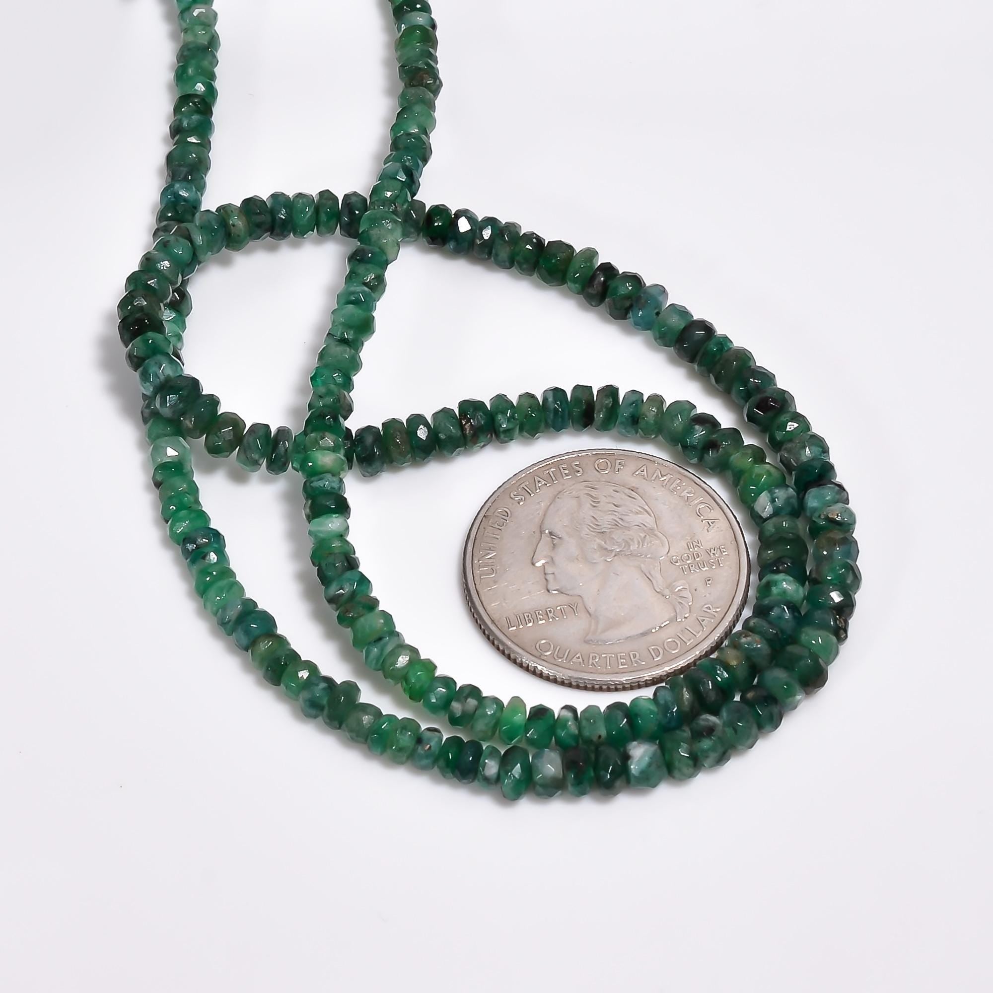 emerald natural gemstone rondelle shape faceted 