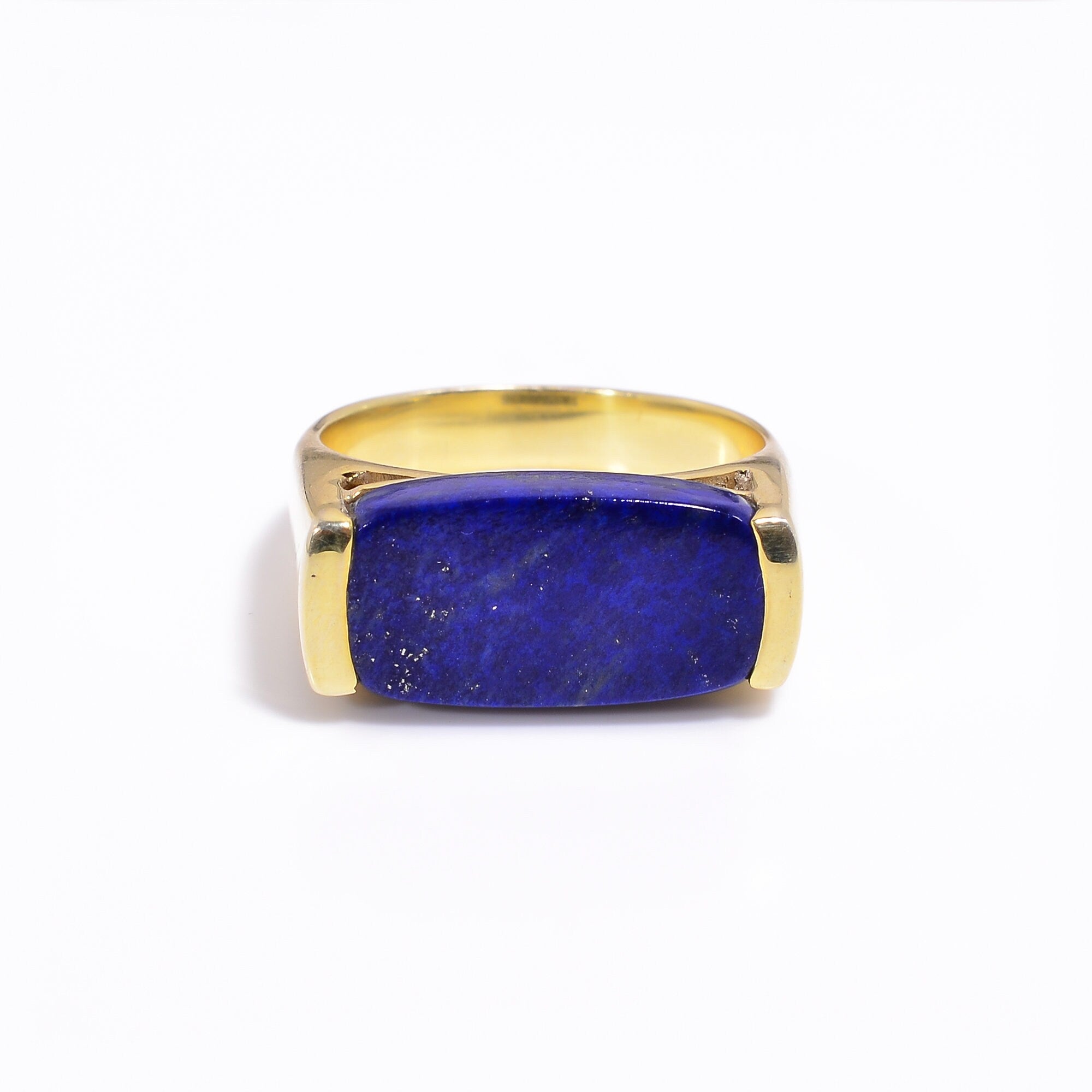 natural lapis lazuli radiant shape ethnic handmade ring 925 sterling silver 14k gold plated 3 micron 10 75 us 10 8 gms y 7778