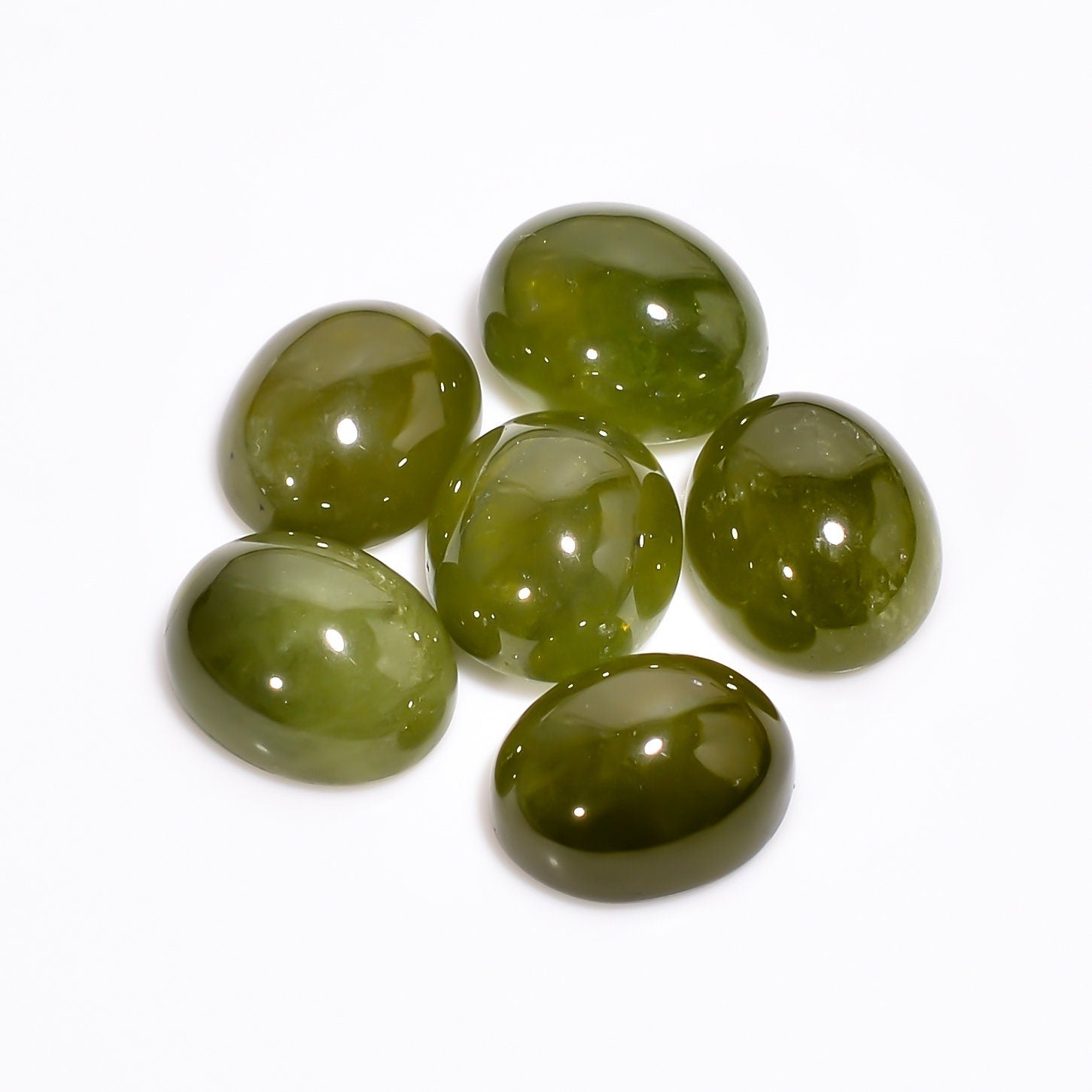 vesuvianite idocrase oval shape cabochon loose gemstone 6 pcs lot