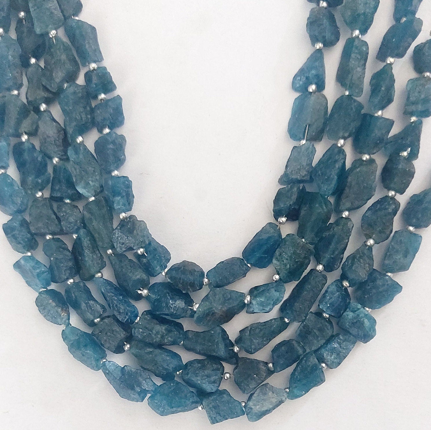 dark blue apatite rough stone beads dark blue apatite rough stone 8inch necklace dark blue apatite