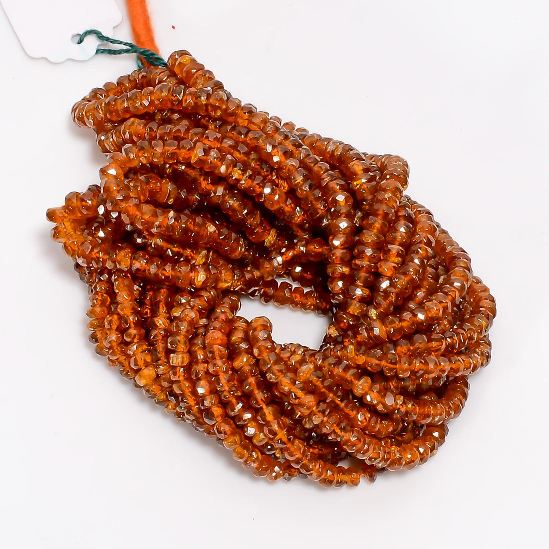 orange kyanite natural gemstone rondelle shape faceted 