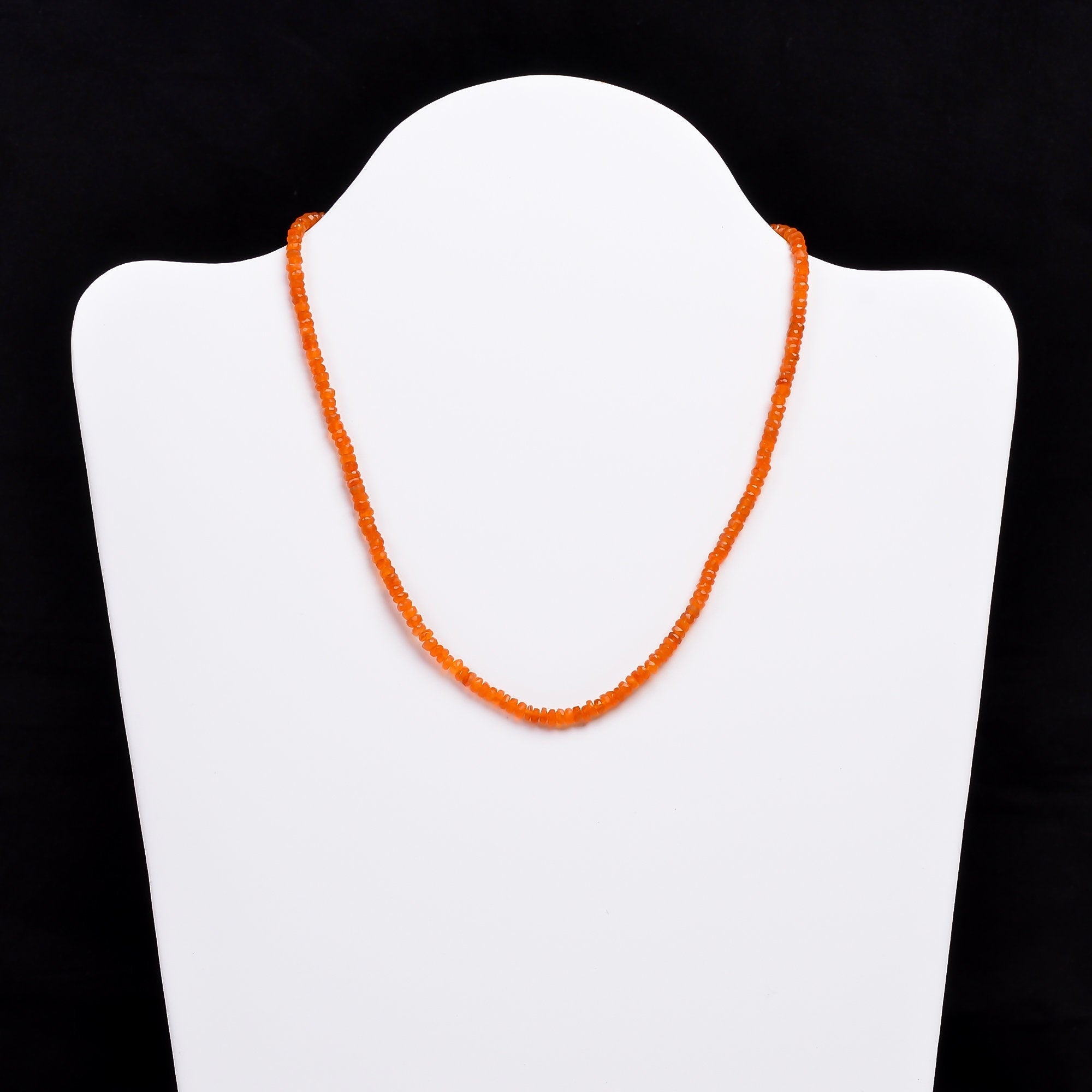 carnelian natural gemstone rondelle shape faceted beads necklace