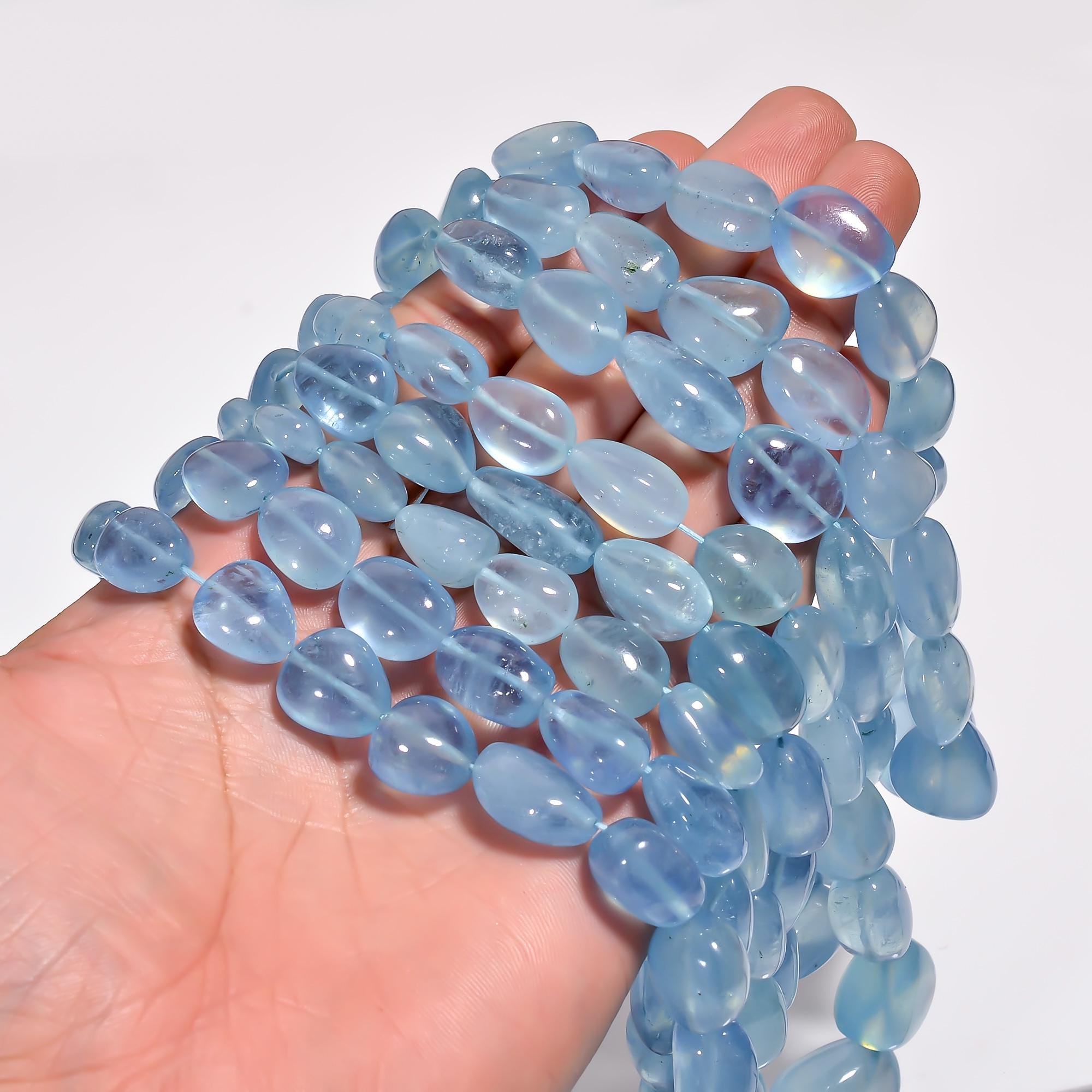 aquamarine stabalised natural gemstone tumbled shape smooth 