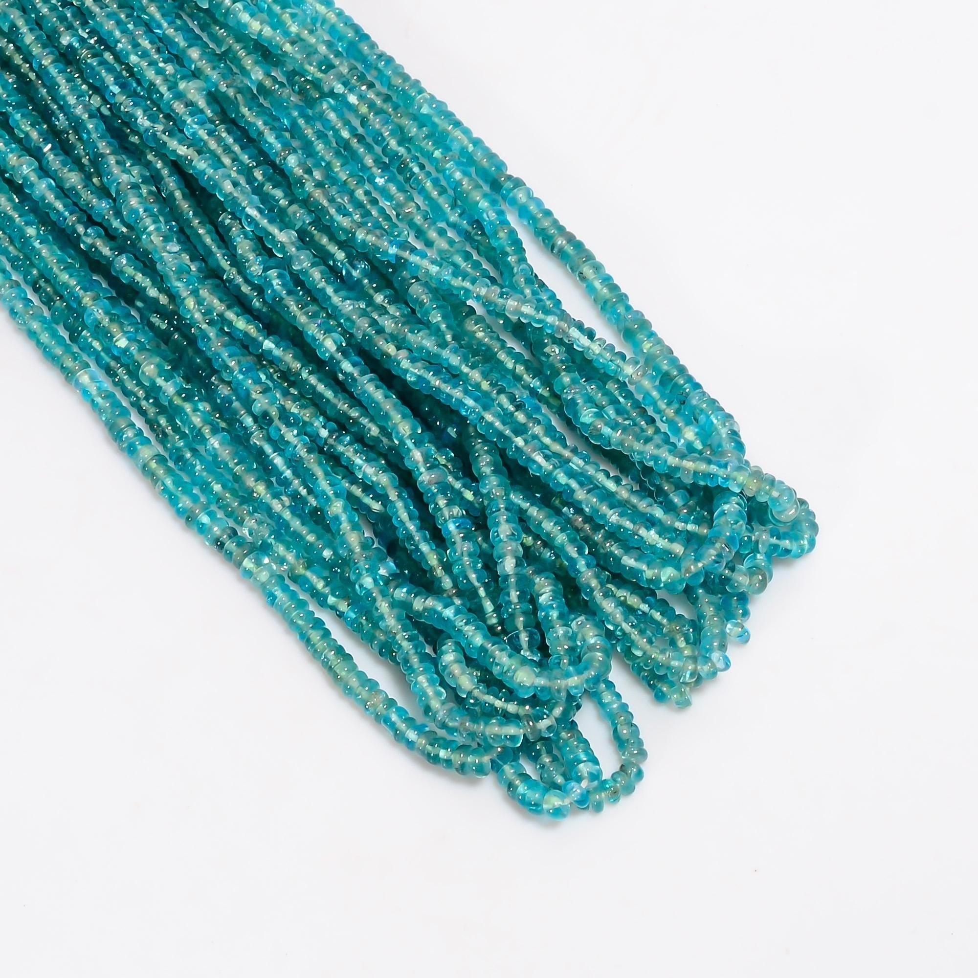 sky apatite natural gemstone rondelle shape smooth 14 lines strand 16 beads 5x5x3 mm 650 5 ct yn 502
