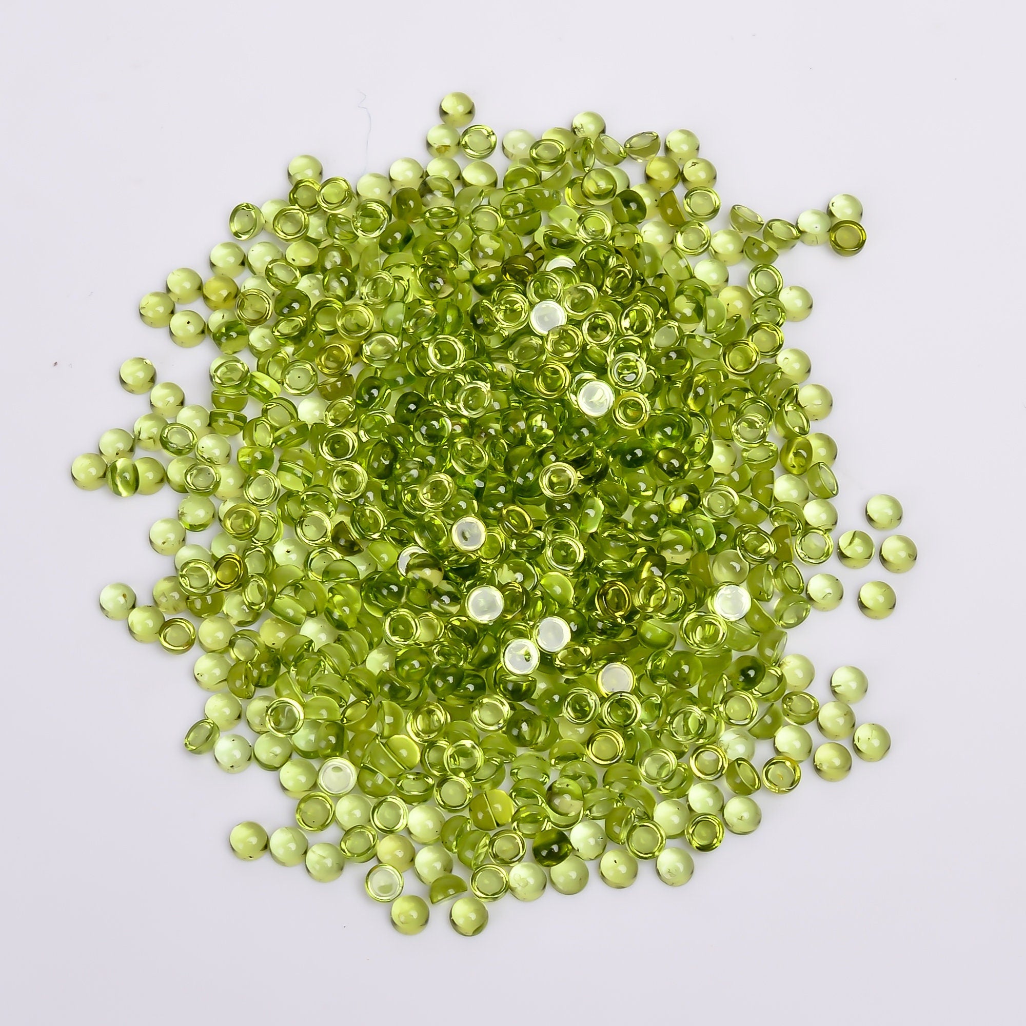 natural peridot round shape cabochon loose gemstone lot 245 ct 4x4x3 mm y 7515