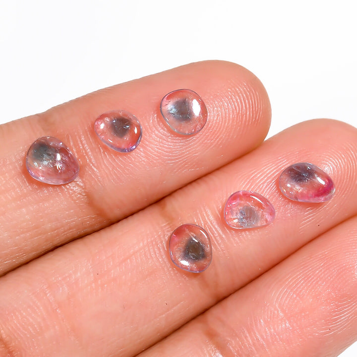 tourmaline multi colour natural fancy shape slice loose gemstone 6 pcs lot