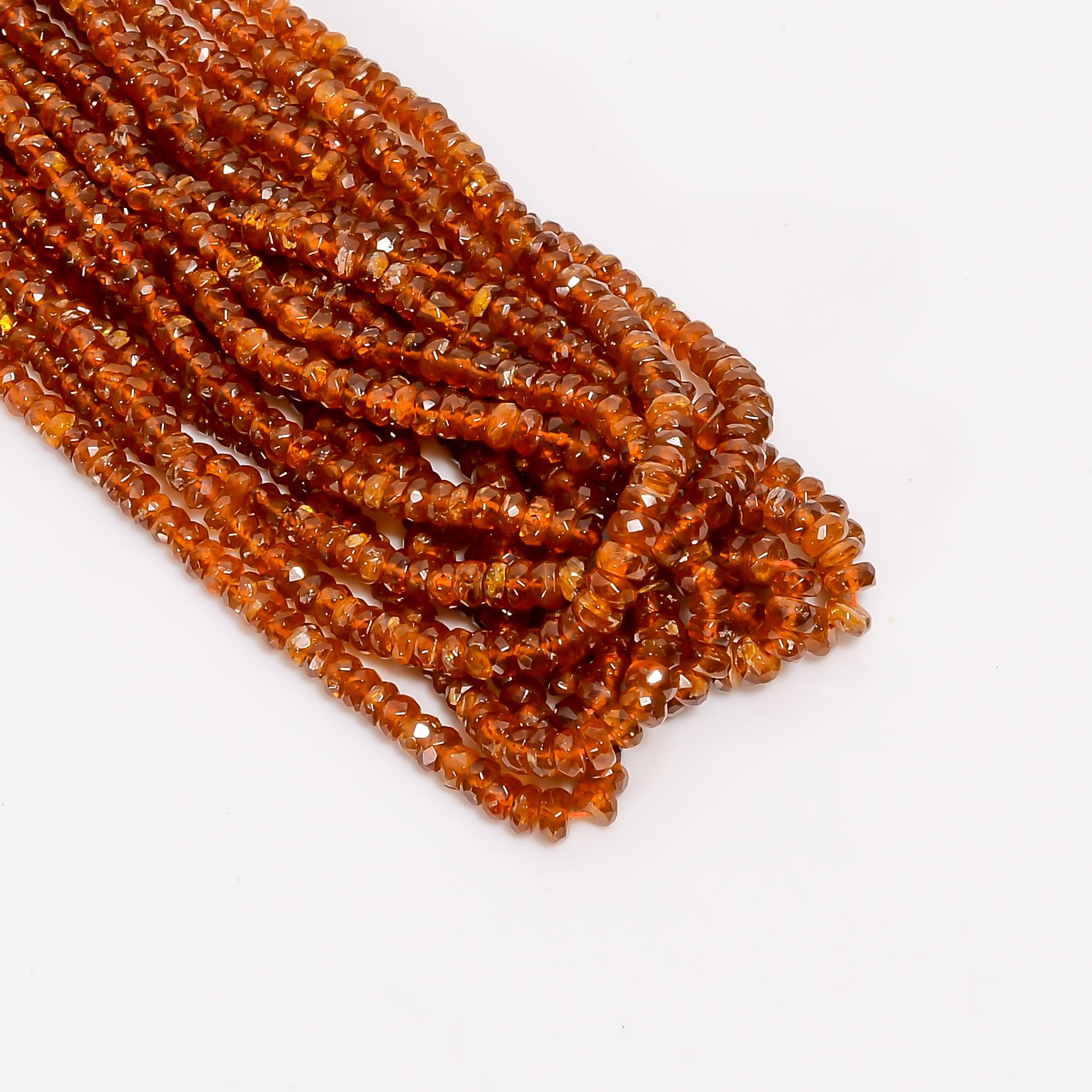 orange kyanite natural gemstone rondelle shape faceted 