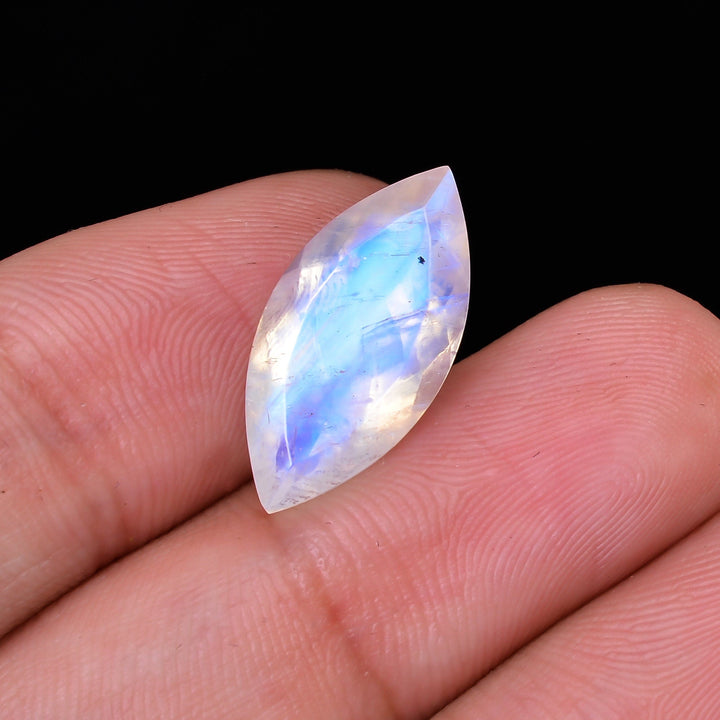 rainbow moonstone natural marquise shape facet cut loose gemstone