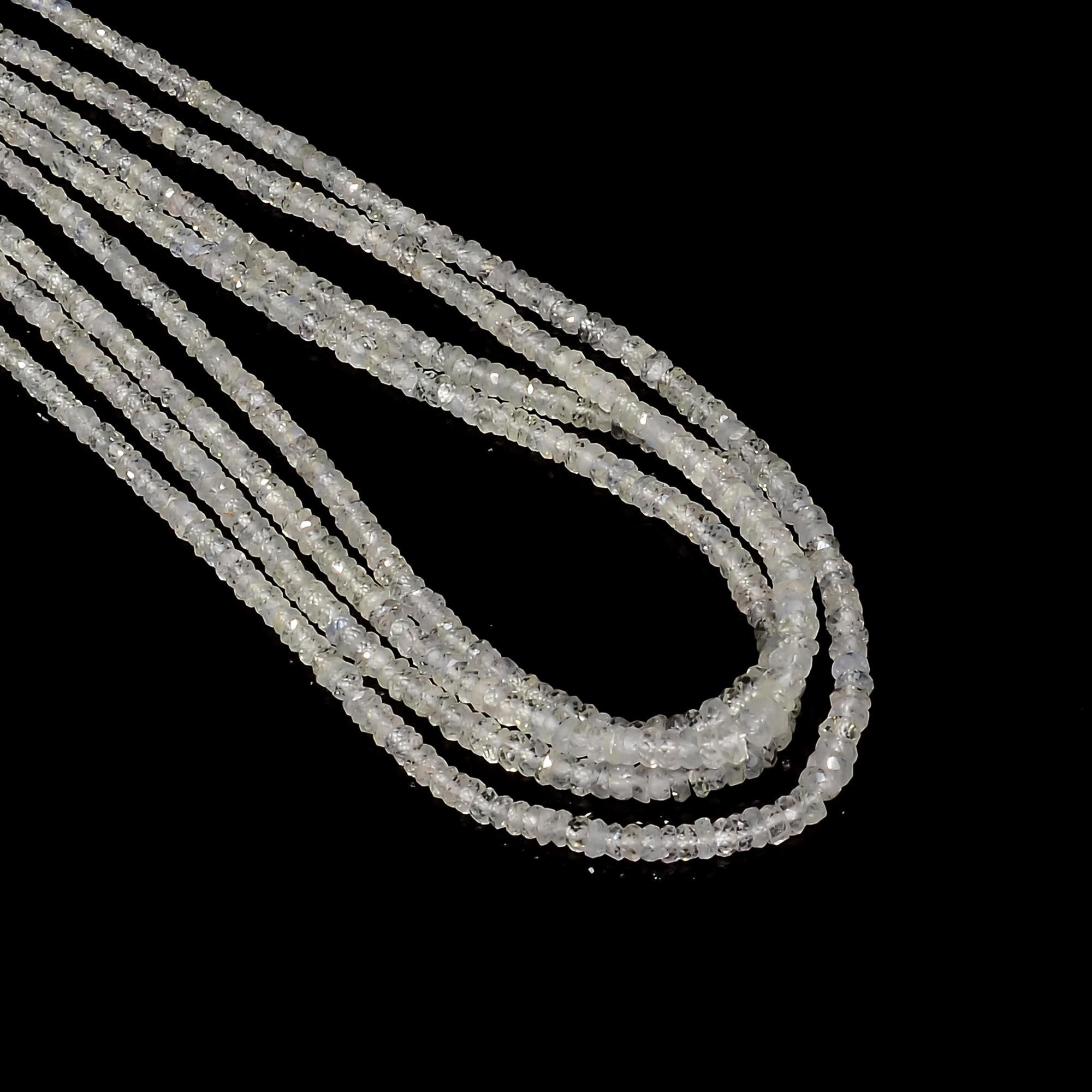 sapphire natural gemstone rondelle shape faceted 4 lines strand 18 beads 3x3x2 mm 186 5 ct yn 493