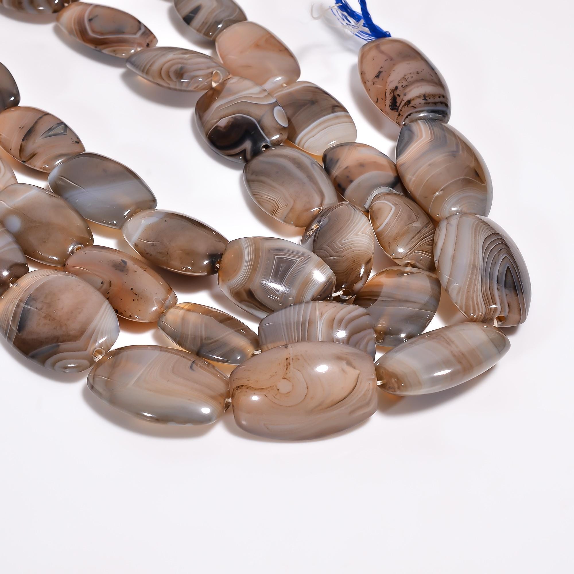 botswana agate natural gemstone oval shape smooth 