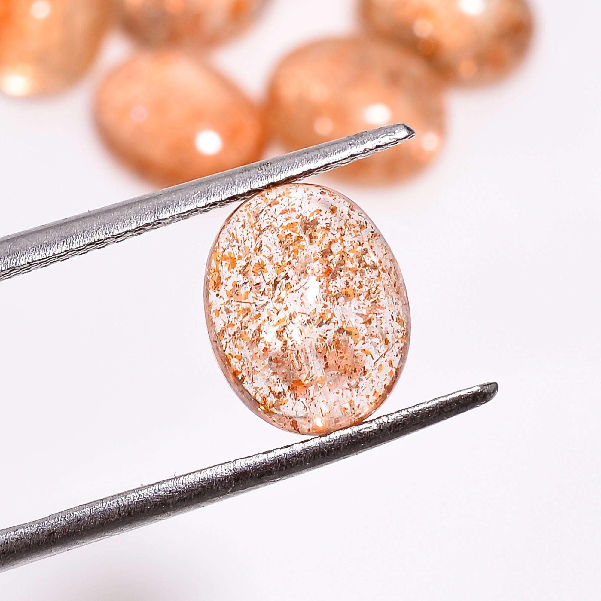 sunstone oval shape cabochon natural loose gemstone 7 pcs lot