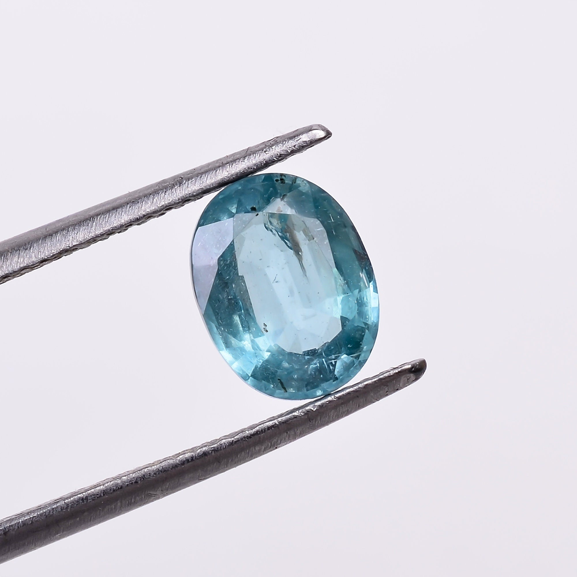 natural blue kyanite oval shape cut stone loose gemstone