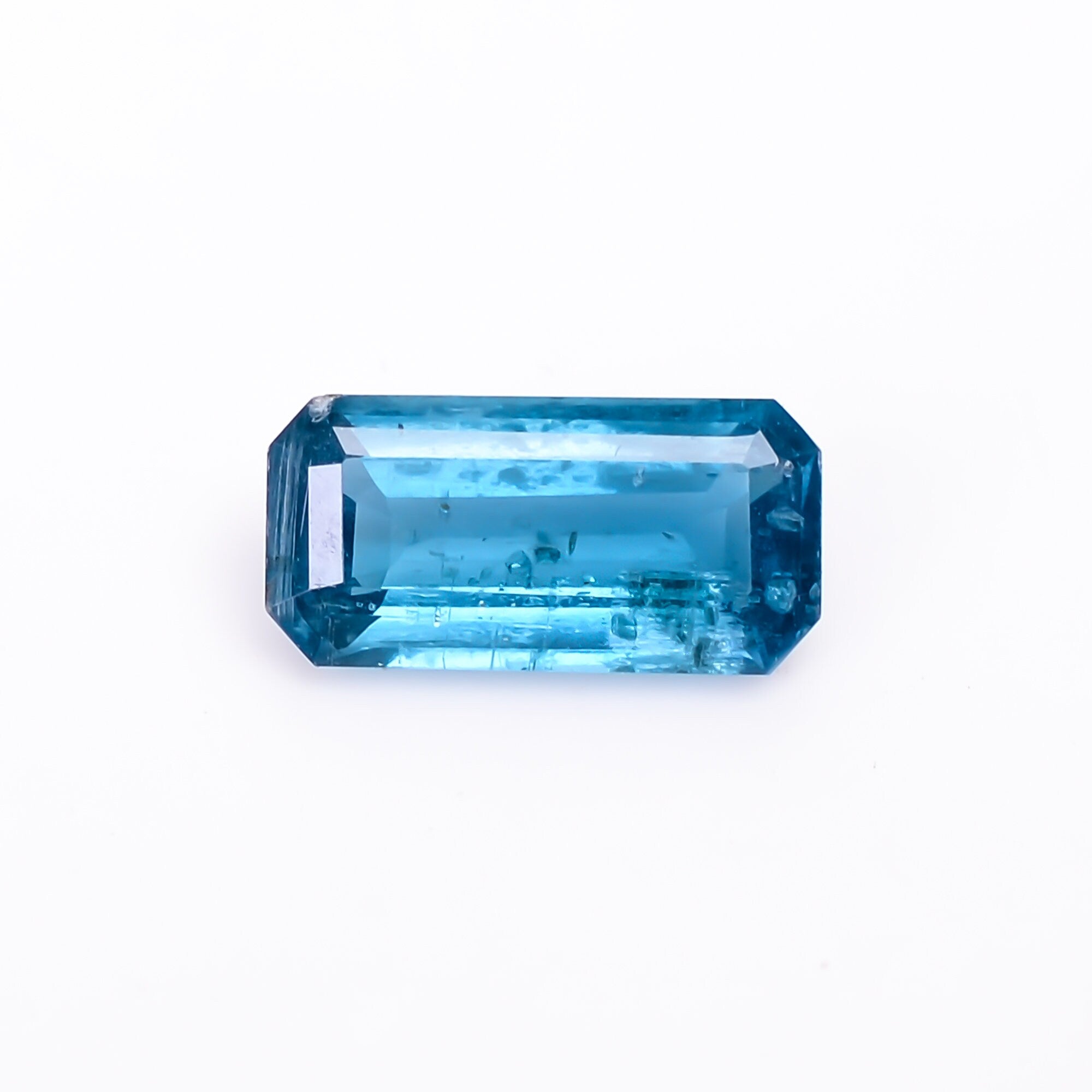 natural dark blue kyanite radiant shape cut stone loose gemstone