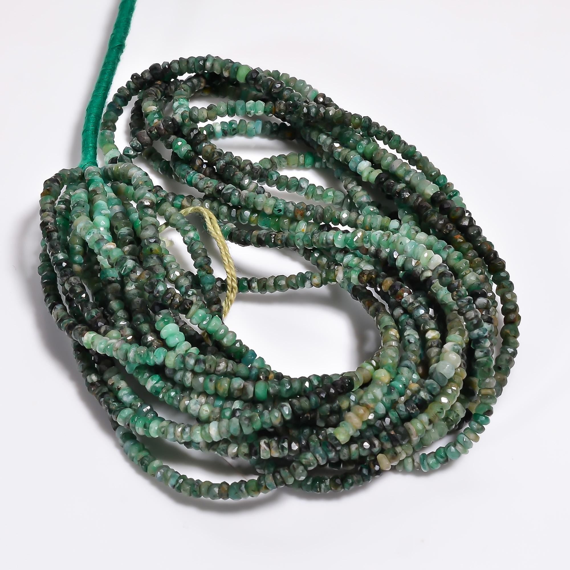 emerald natural gemstone rondelle shape faceted 