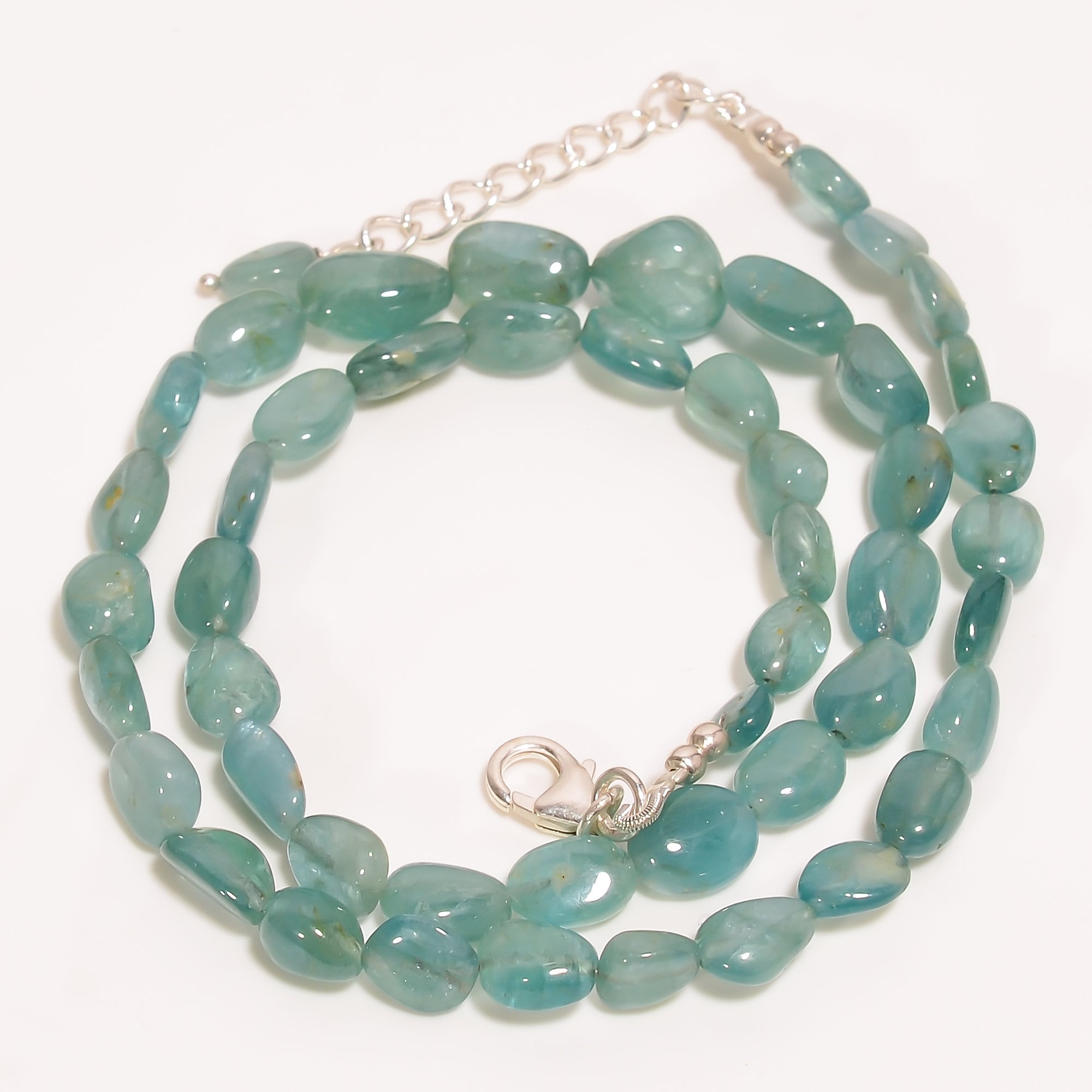 grandidierite natural tumbled shape smooth gemstone necklace