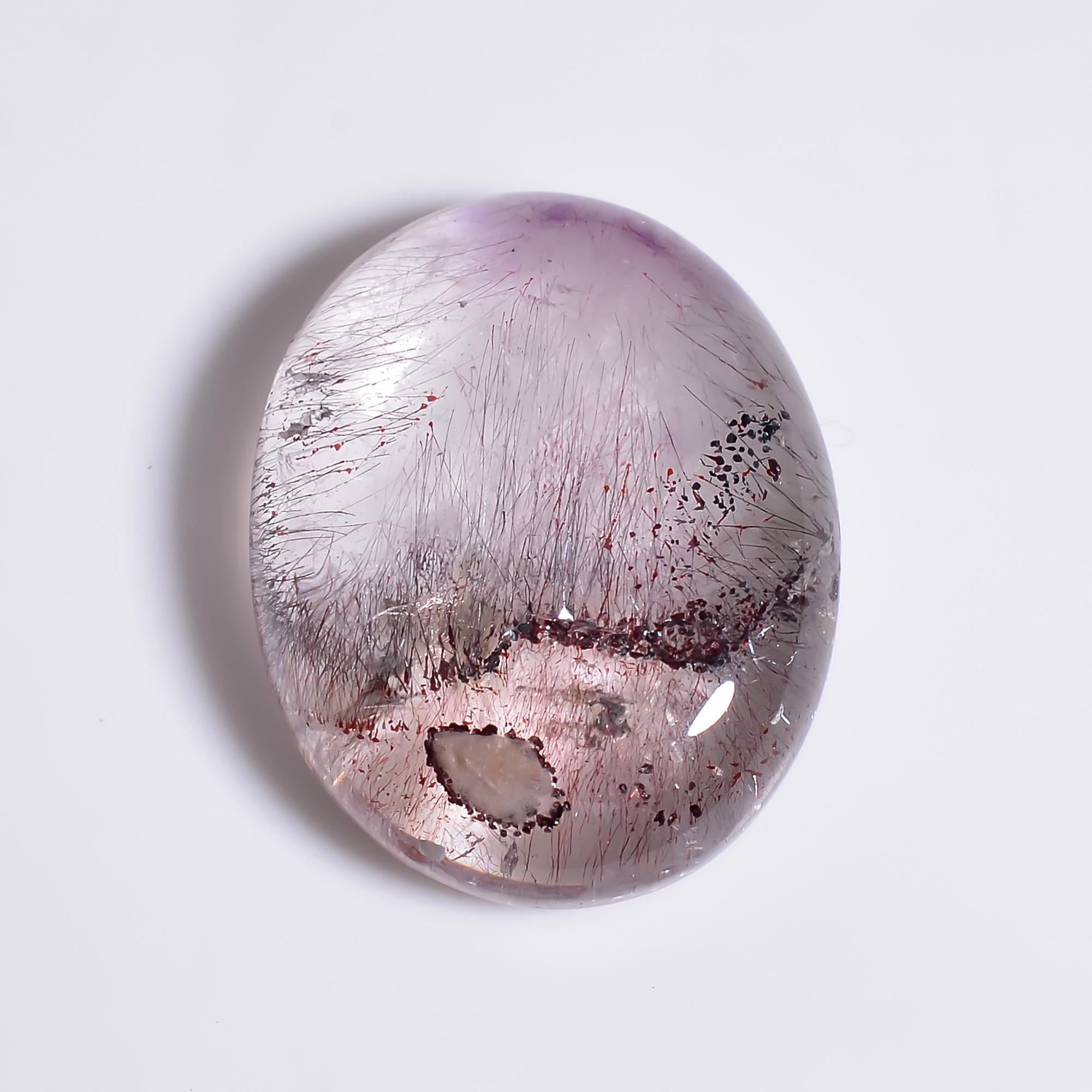 elestial quartz natural oval shape cabochon loose gemstone