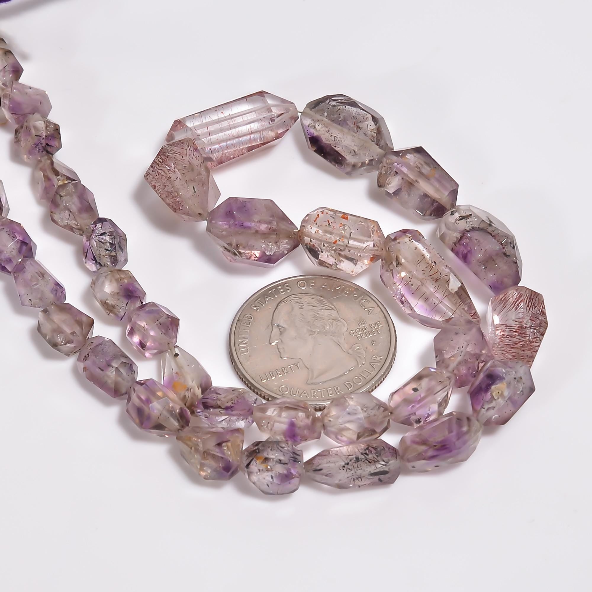 elestial amethyst natural gemstone tumbled shape faceted 