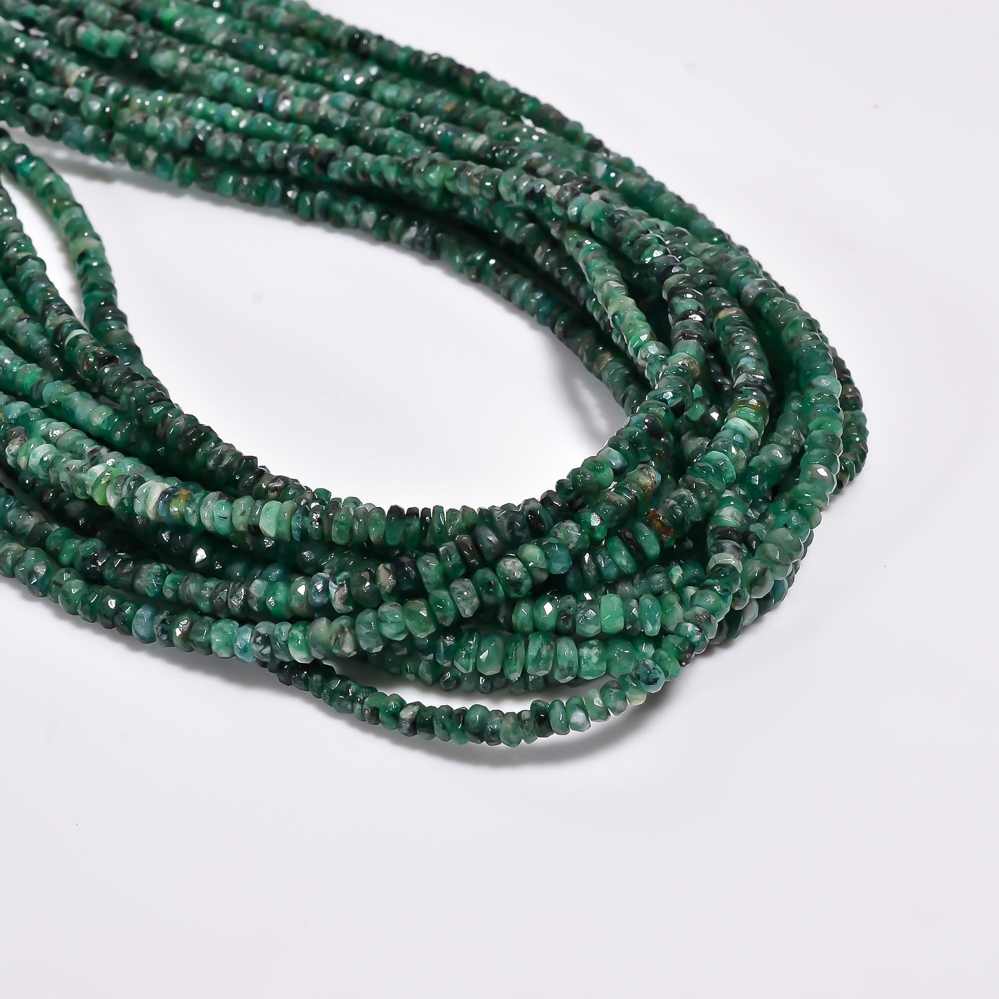 emerald natural gemstone rondelle shape faceted 