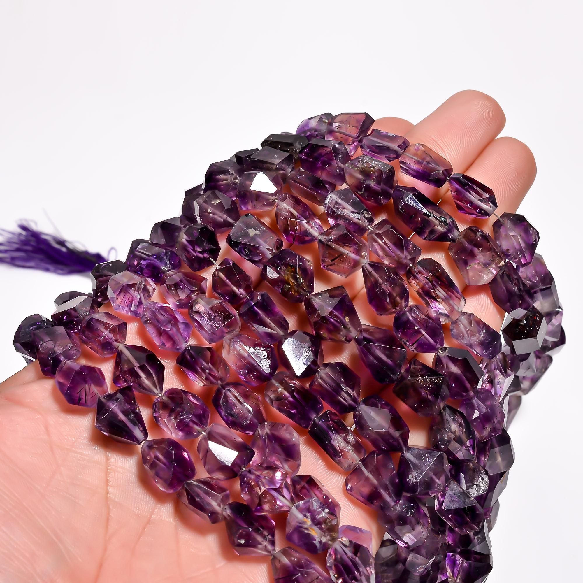 elestial amethyst natural gemstone tumbled shape faceted 