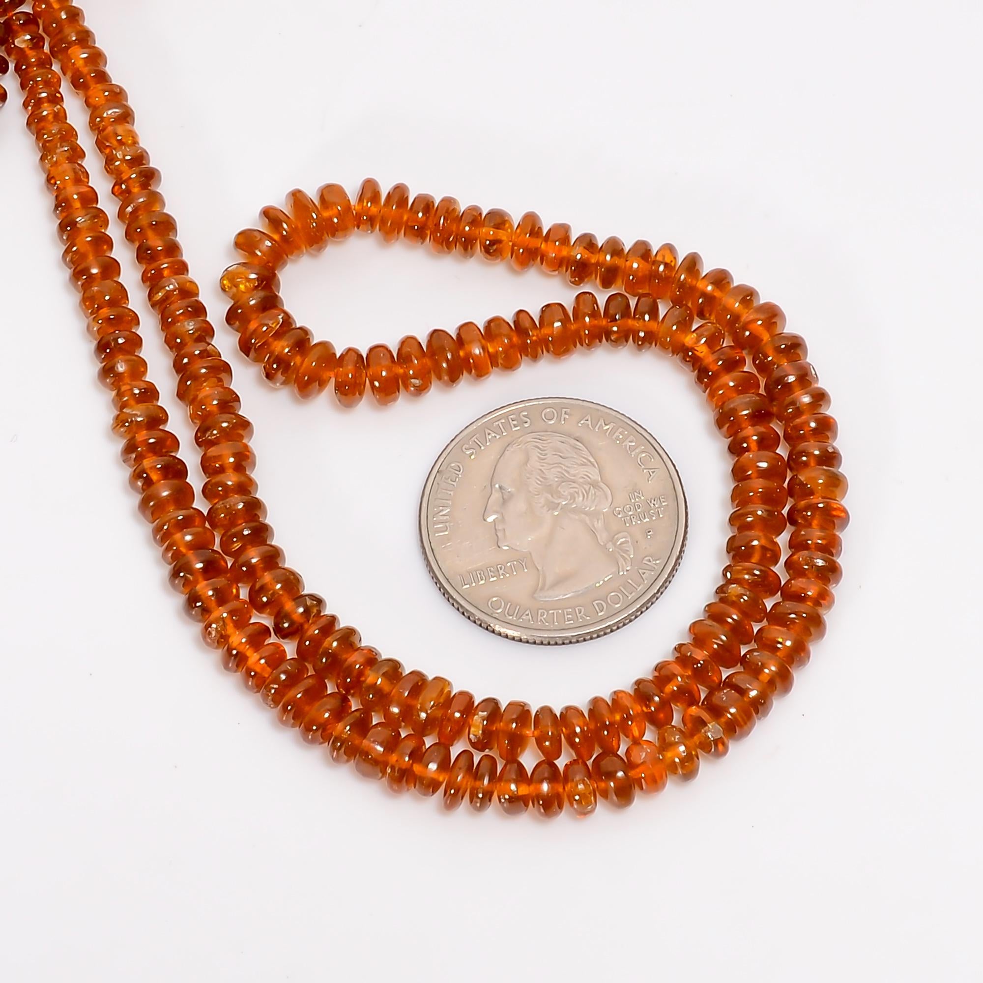 orange kyanite natural gemstone rondelle shape smooth 