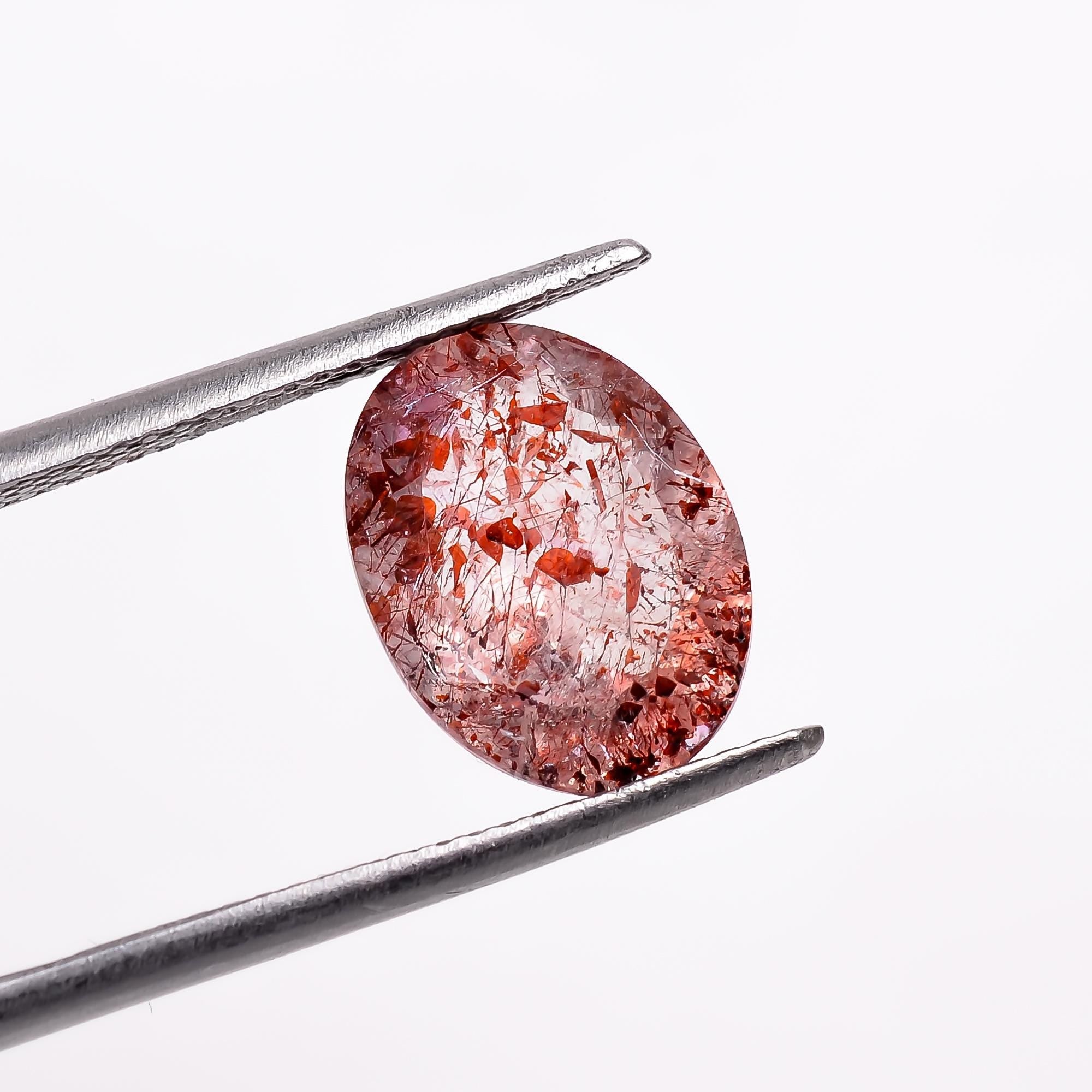 elestial quartz natural oval shape cut stone loose gemstone