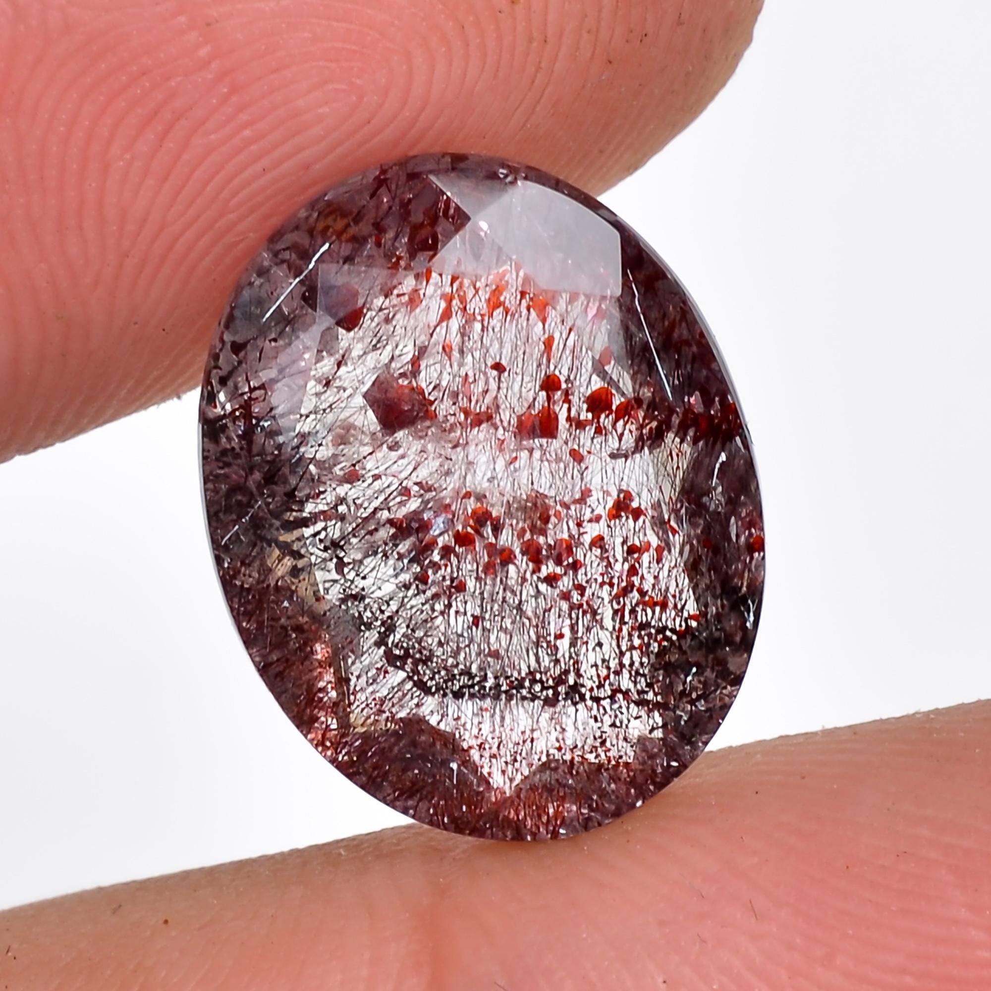 elestial quartz oval shape cut stone loose gemstone