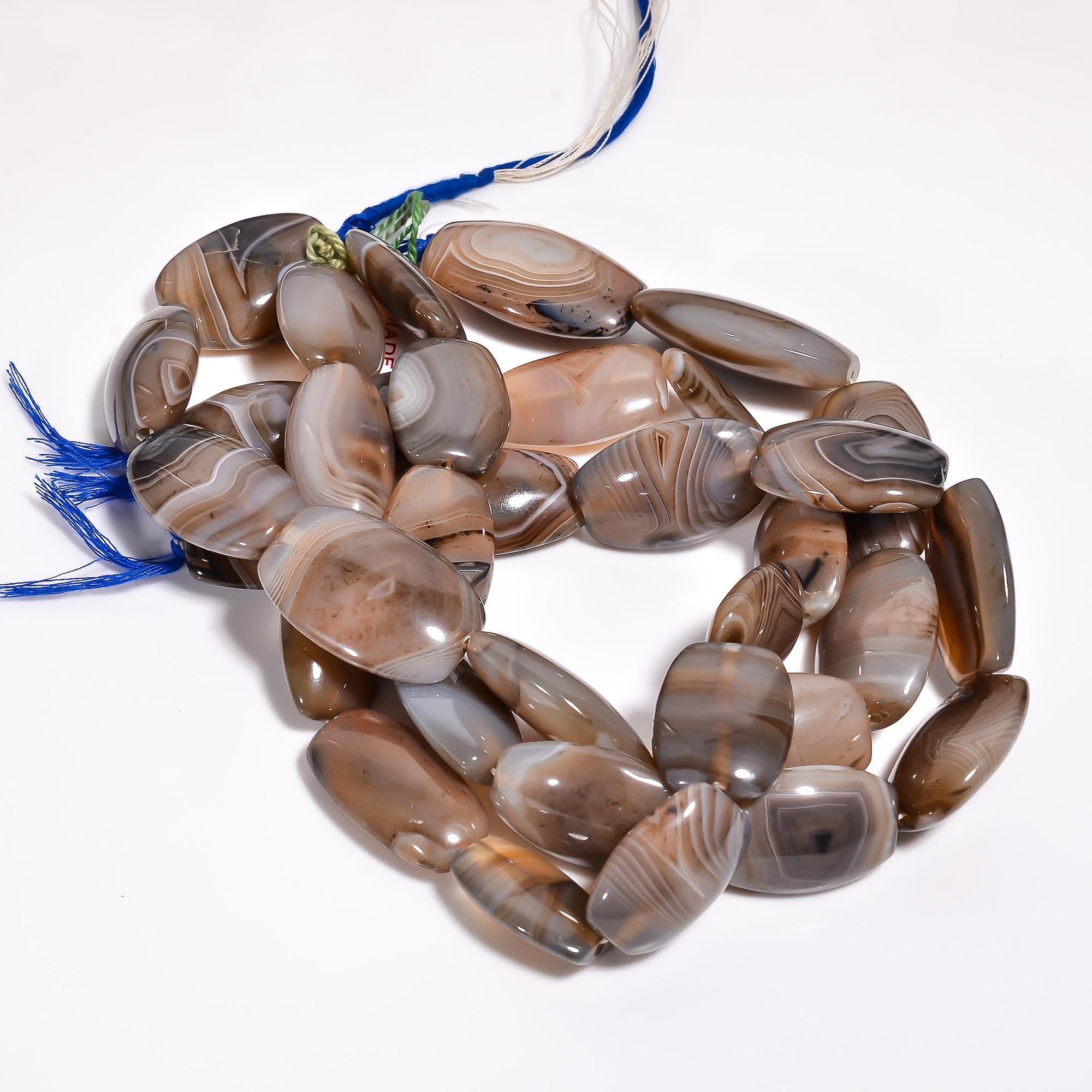 botswana agate natural gemstone oval shape smooth 