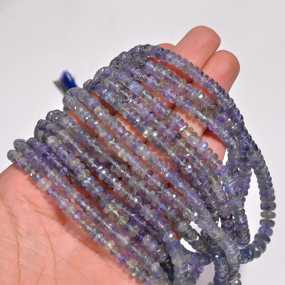 bio color tanzanite natural gemstone rondelle shape faceted 