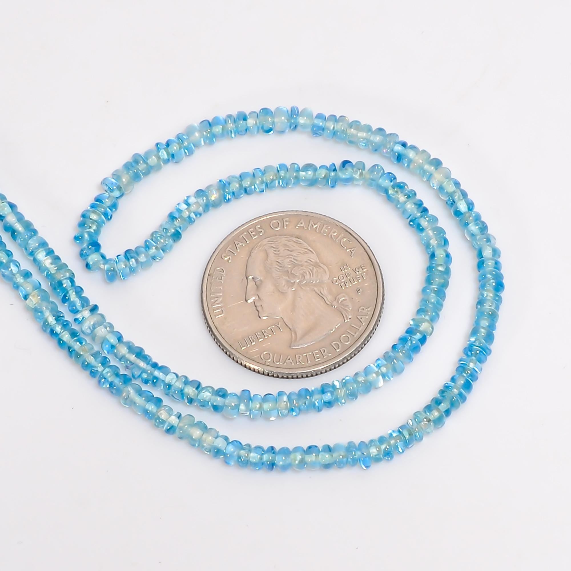 apatite natural gemstone rondelle shape smooth 18 lines strand 16 beads 5x5x3 mm 851 5 ct yn 504