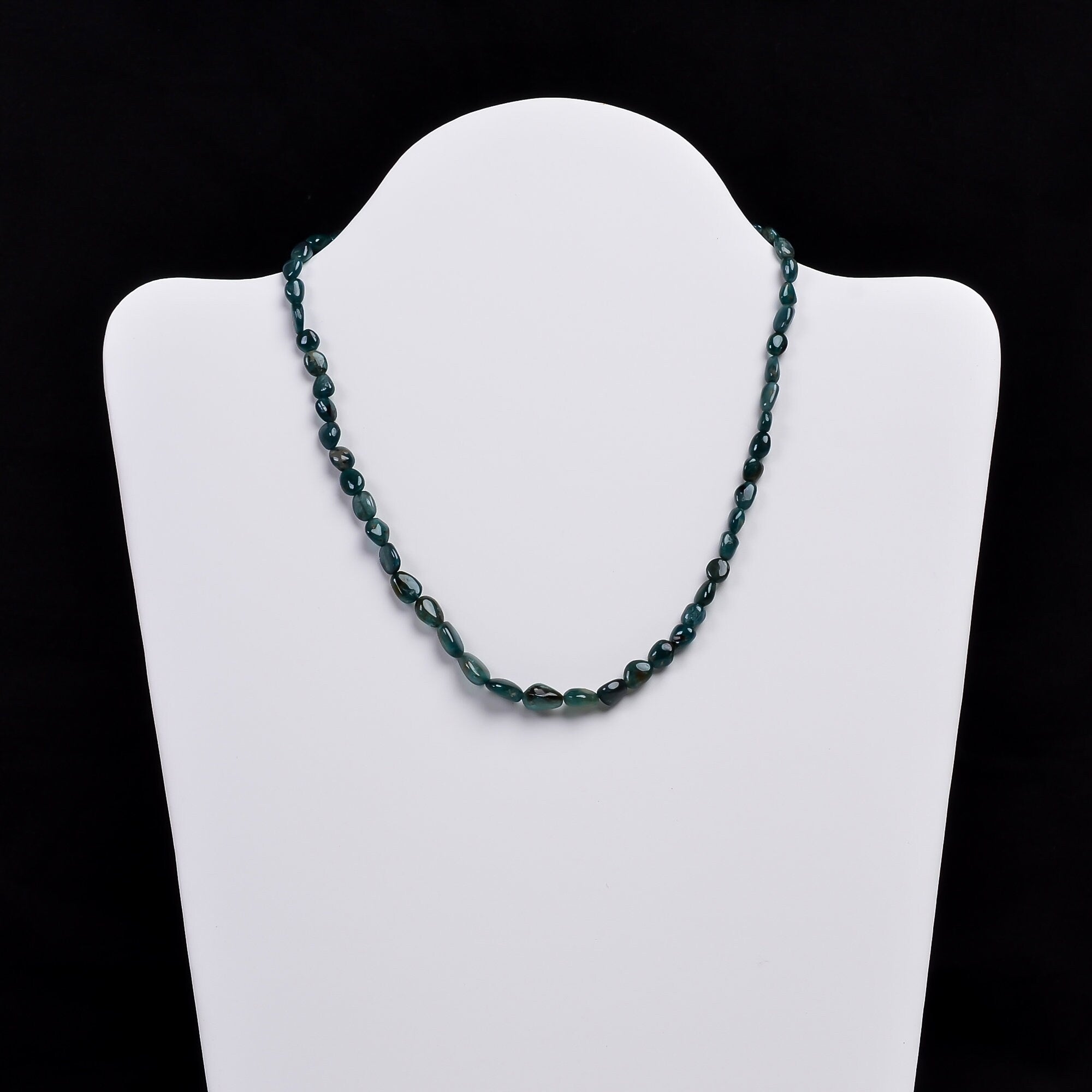 grandidierite natural tumbled shape smooth gemstone necklace