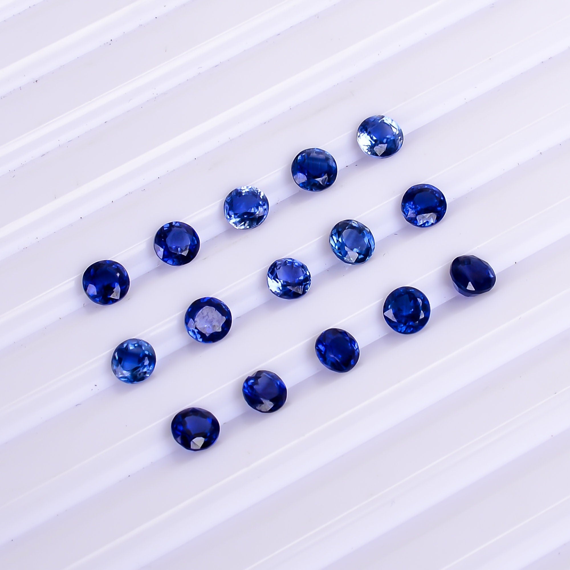 blue kyanite round shape cut stone loose gemstone 15 pcs