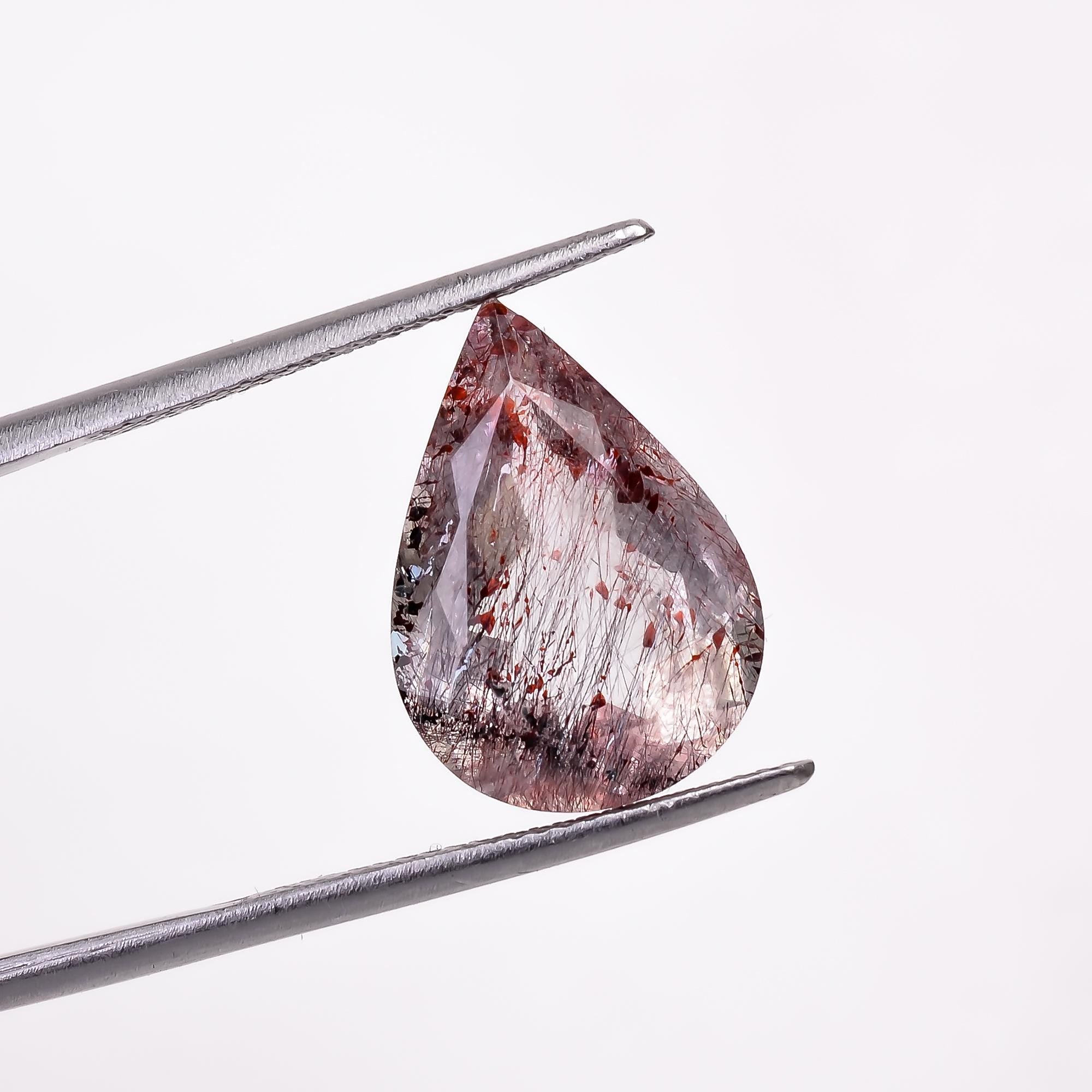 elestial quartz natural pear shape cut stone loose gemstone