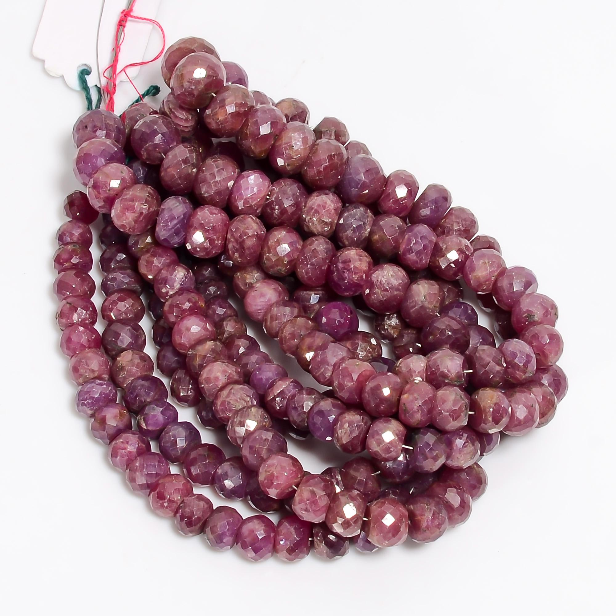 ruby natural gemstone rondelle shape faceted 