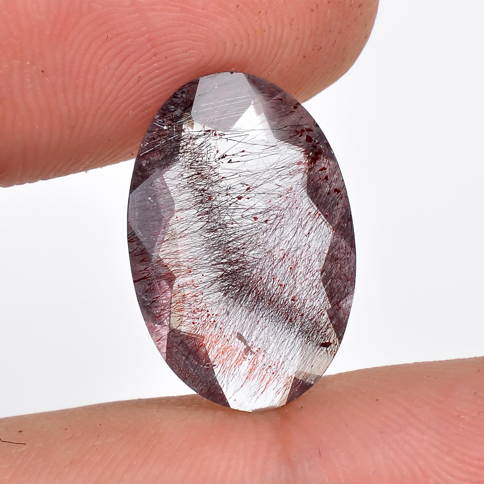 elestial quartz natural oval shape cut stone loose gemstone