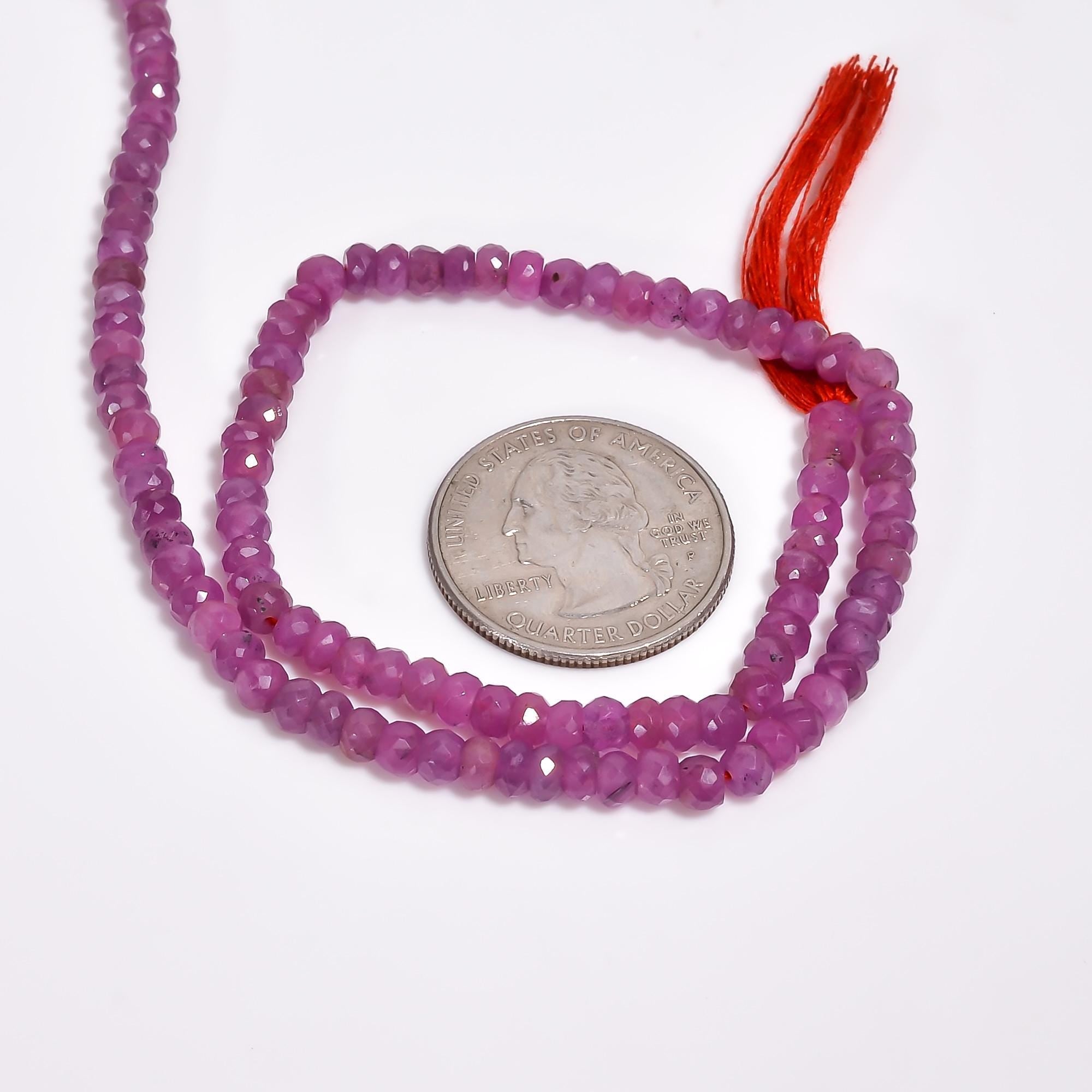 ruby natural gemstone rondelle shape faceted 