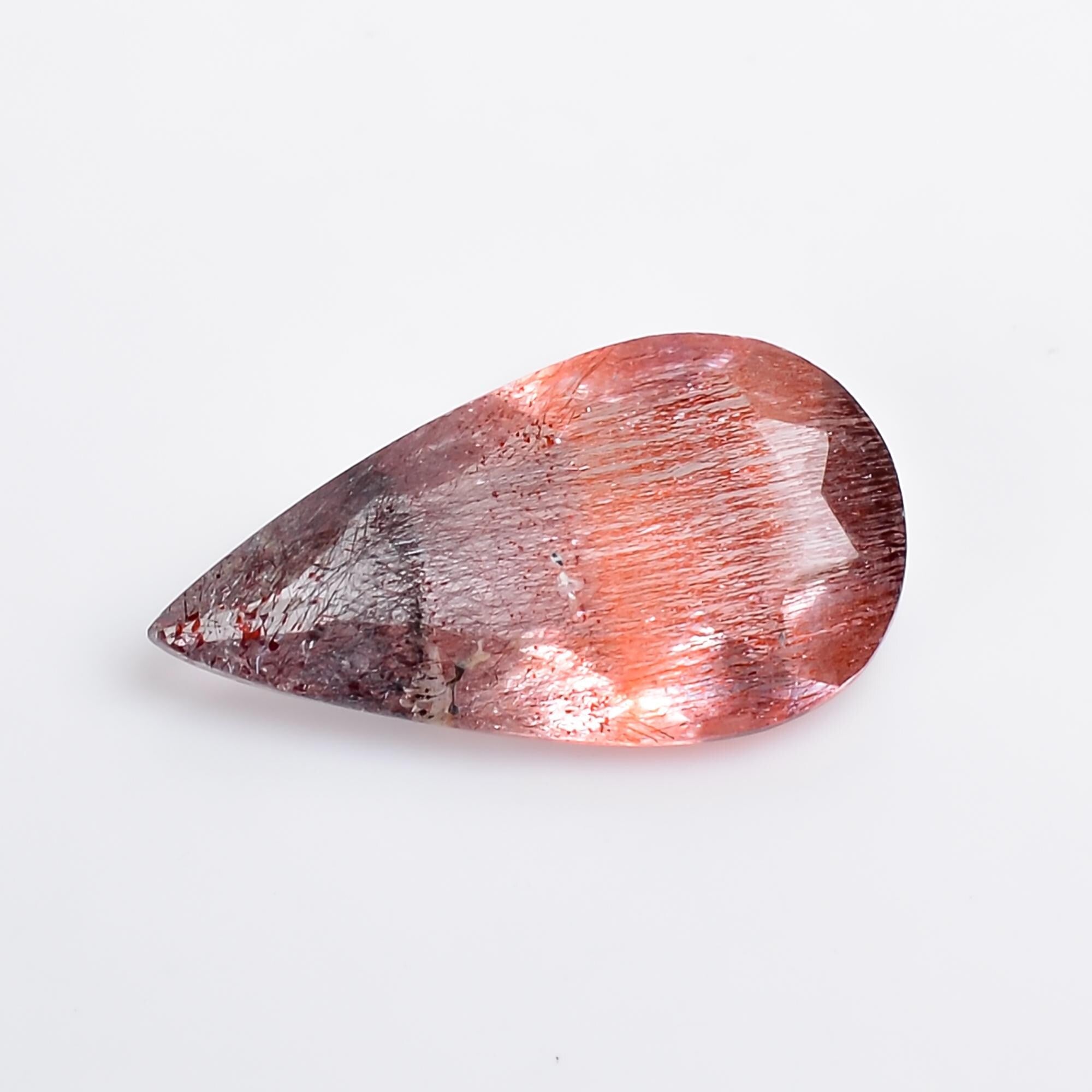 natural elestial quartz pear shape cut stone loose gemstone