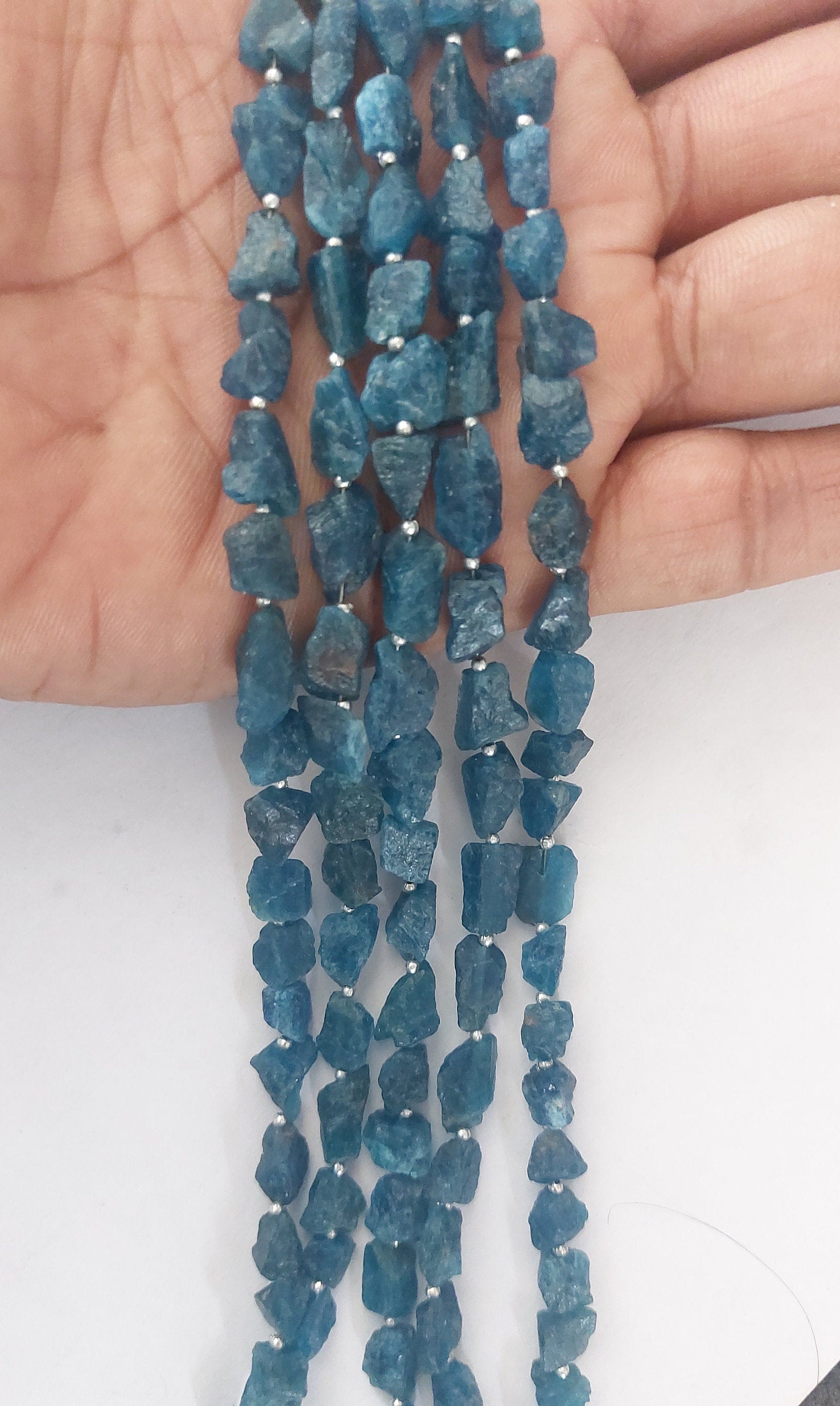 dark blue apatite rough stone beads dark blue apatite rough stone 8inch necklace dark blue apatite