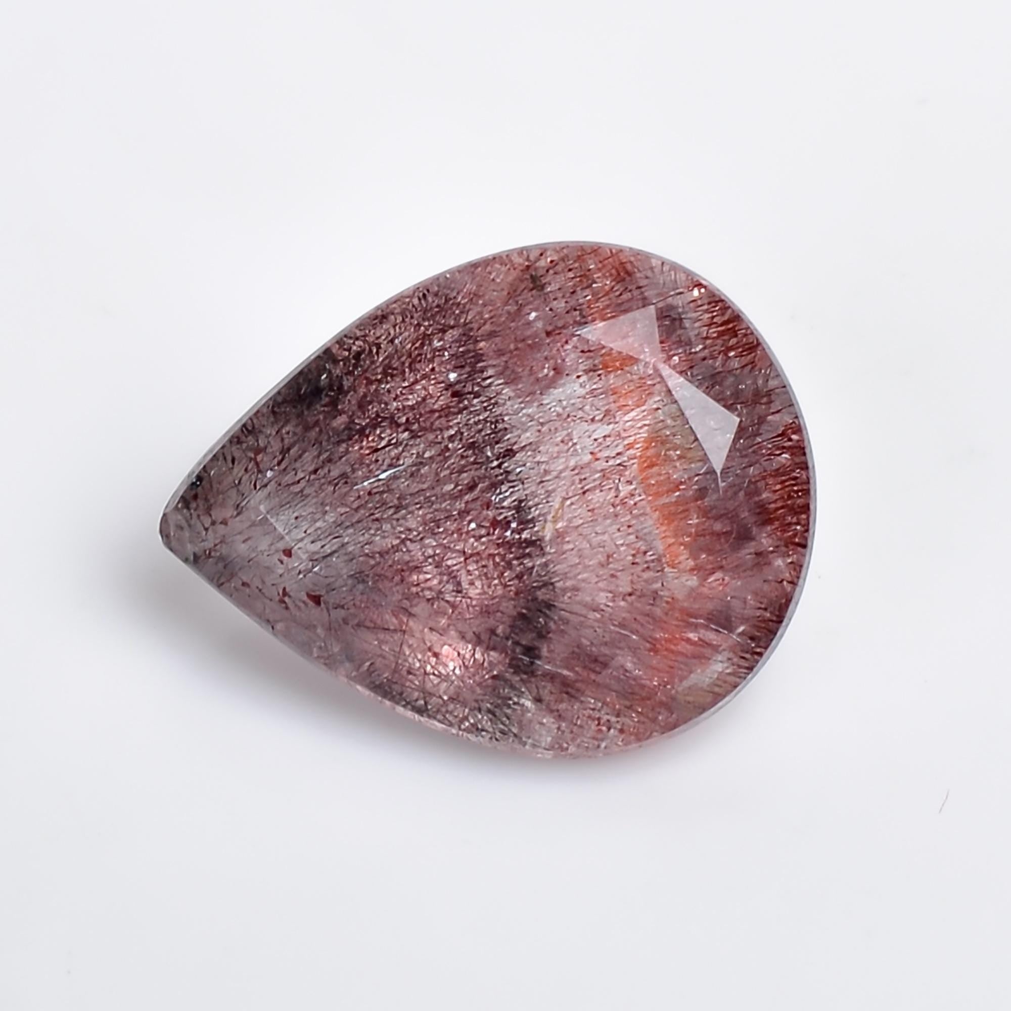 elestial quartz pear shape cut stone loose gemstone