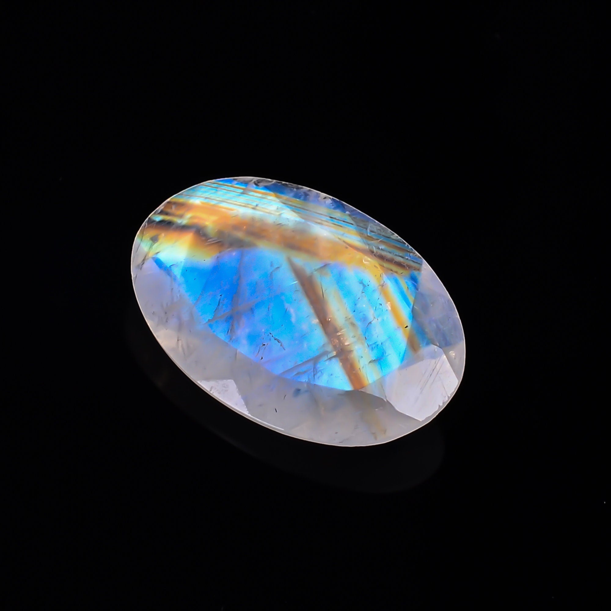 rainbow moonstone oval shape cut stone loose gemstone