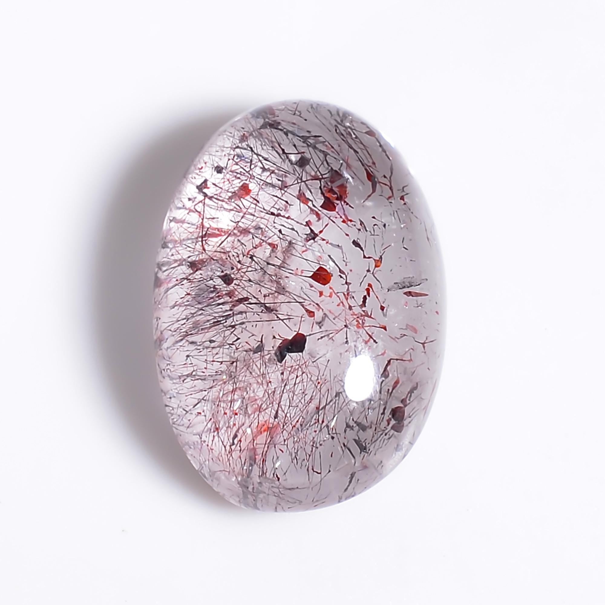 elestial quartz natural oval shape cabochon loose gemstone